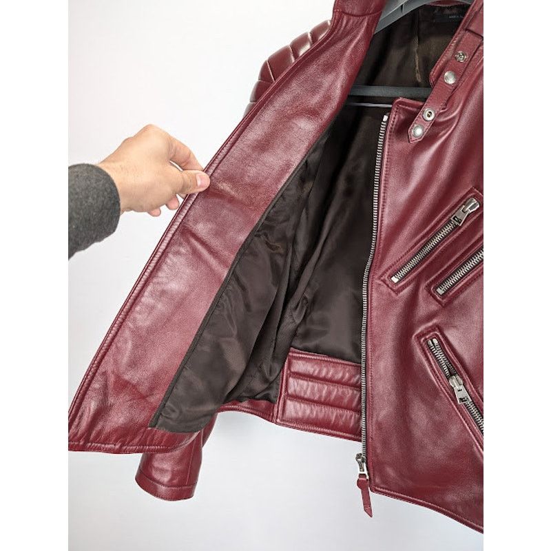 Tom Ford o1rshd1 Leather Jacket in Burgandy Size US L / EU 52-54 / 3 - 10 Thumbnail