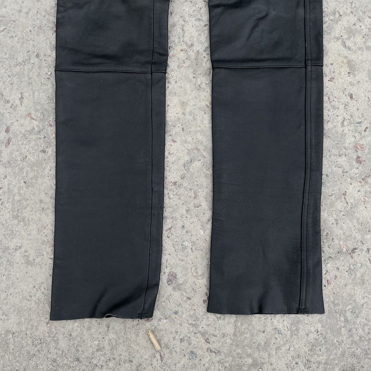 Vintage Vintage Moto Jeans Leather Cropped 48 Pants Y2K 90s USA Size US 31 - 3 Thumbnail
