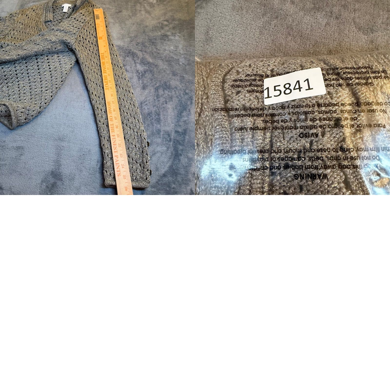 Vintage Chicos Metallic Knit Cardigan Sweater Silver Button Front Women Size 2 Cardigan Open-Knit Lightweight All Seasons Women Mens Girls Size XS / US 0-2 / IT 36-38 - 8 Thumbnail