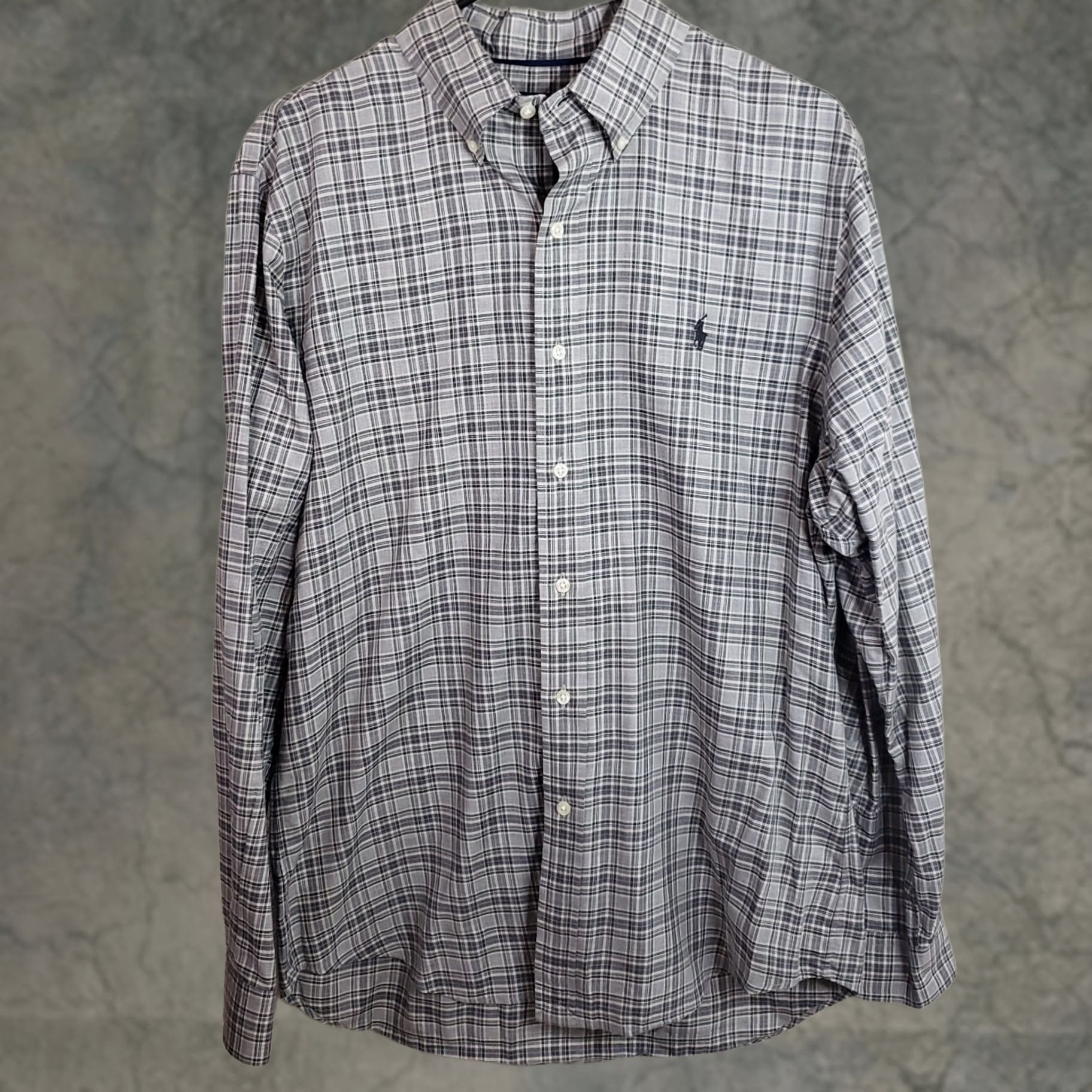 Ralph Lauren Ralph Lauren Shirt Mens Large Gray Plaid Button-Down Slim Fit Casual Pony Logo Size US L / EU 52-54 / 3 - 1 Thumbnail