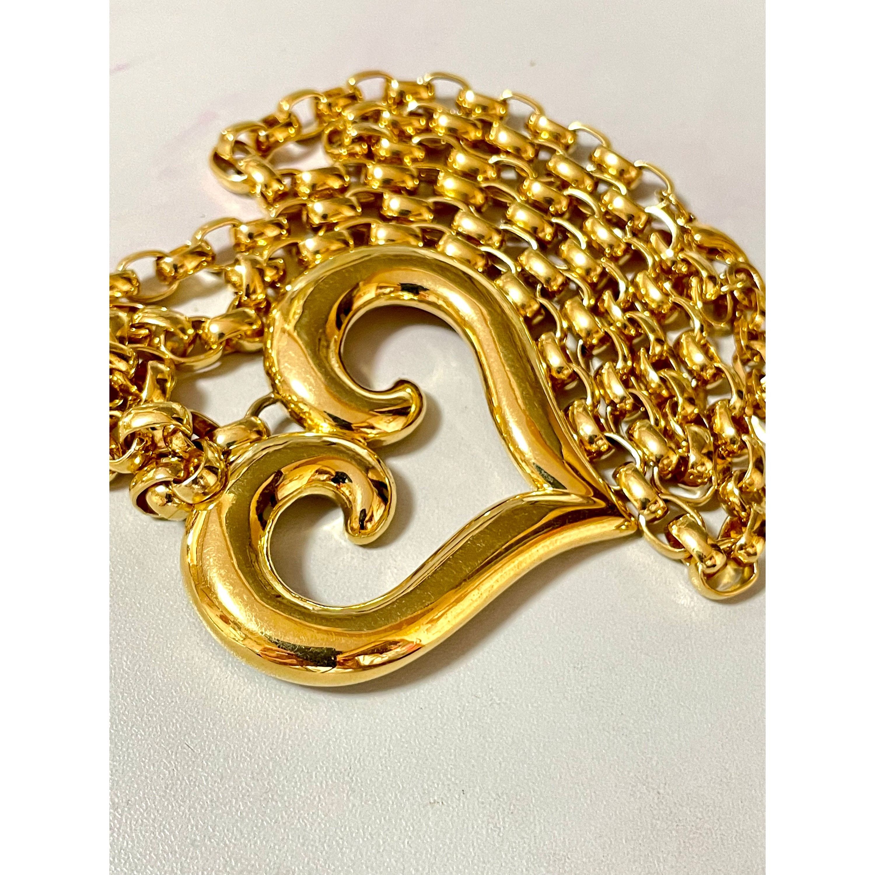 Nina Ricci Vintage Nina Ricci large chain necklace with heart top Size ONE SIZE - 5 Thumbnail