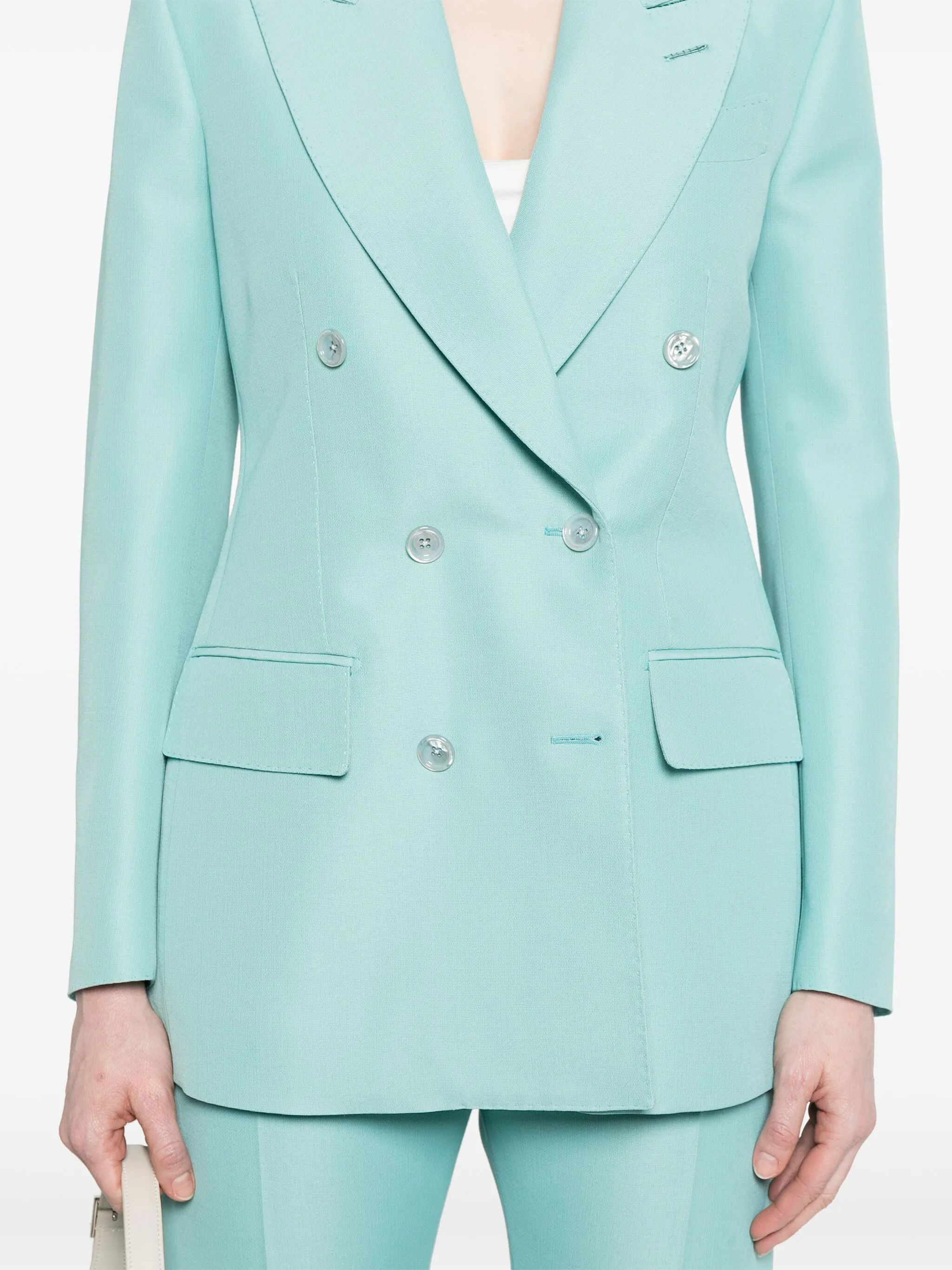 Tom Ford o1w1db10525 GI2971 Double-breasted Jacket in Light Blue Size M / US 6-8 / IT 42-44 - 5 Thumbnail