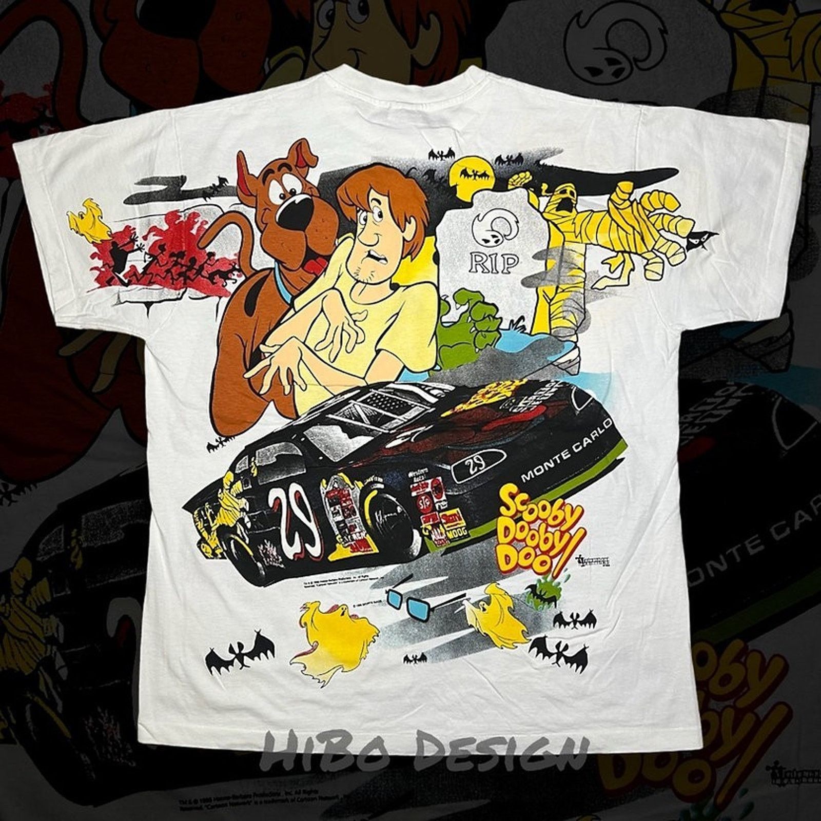Tultex SCOOBY-DOO Nascar AOP All Over Print Bootleg shirt Size XL Size US XL / EU 56 / 4 - 2 Thumbnail