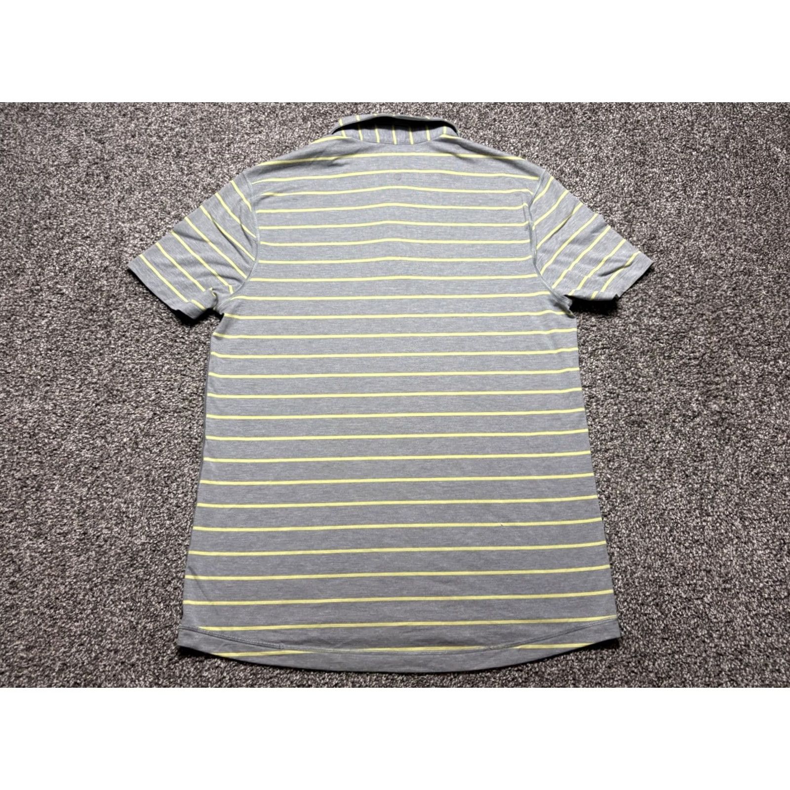 Lululemon Lululemon Evolution Polo Shirt Mens M Gray Yellow Striped Golf Athleisure Polo Shirt Size US M / EU 48-50 / 2 - 7 Thumbnail