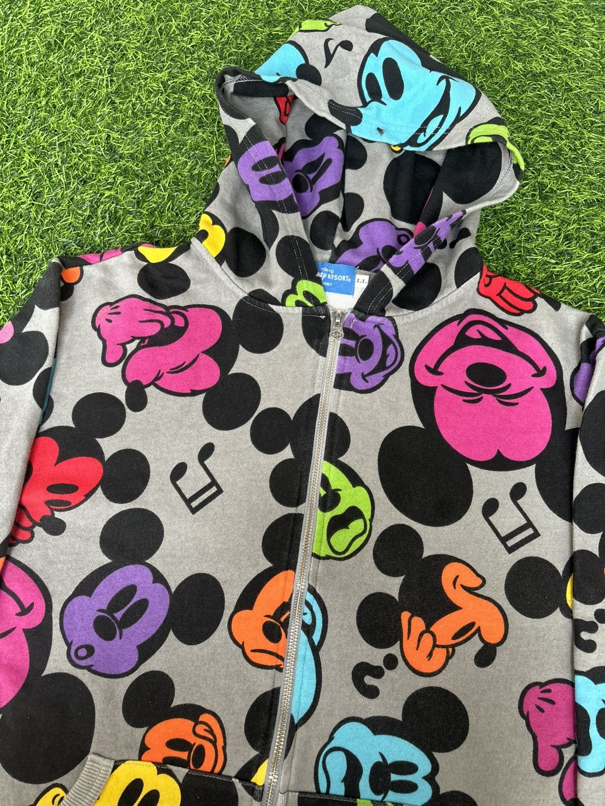 Mickey Mouse Y2k Tokyo Disney Resort Full print zip Hoodie Size L / US 10 / IT 46 - 2 Thumbnail