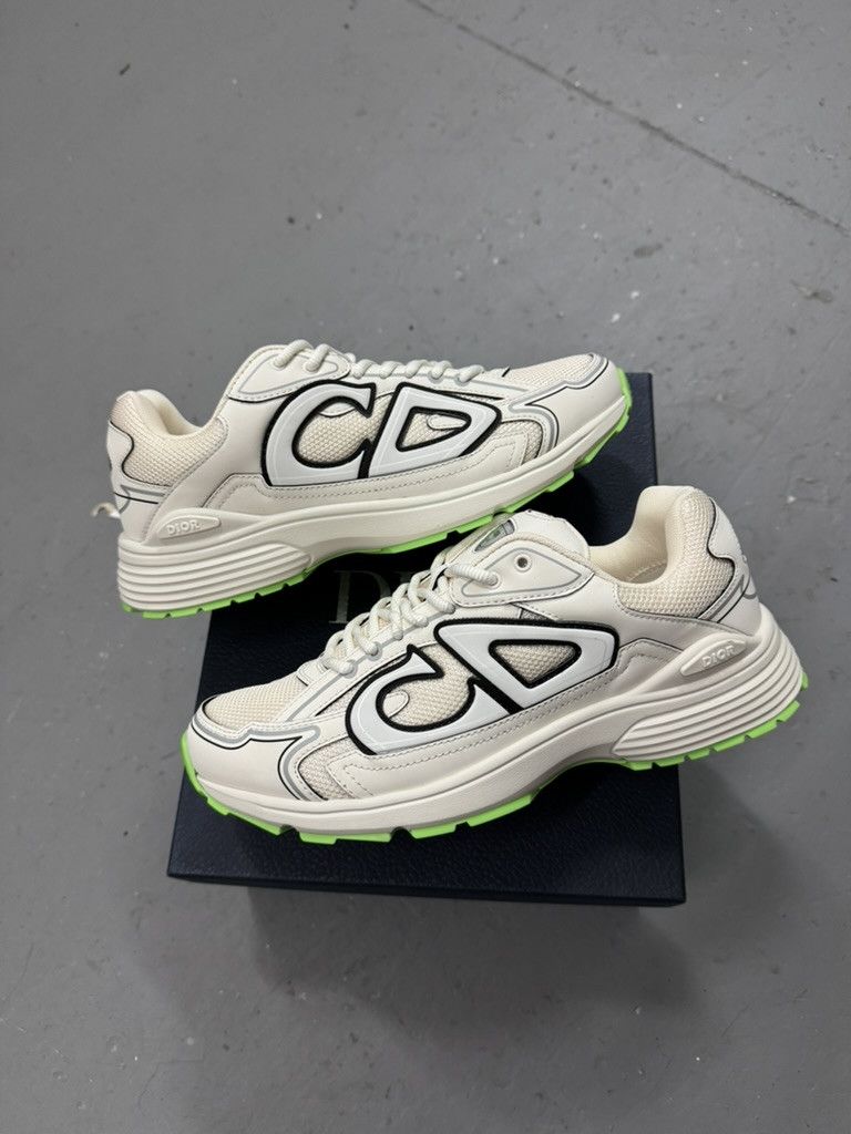 Dior B30 Sneakers White Black Neon Green CD Logo Trainer