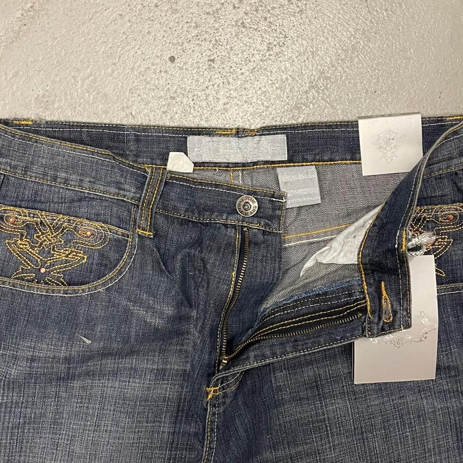 Vintage Vintage Royal Blue Baggy Y2k Denim Rock Jeans Mens SZ 36x32 Size US 36 / EU 52 - 4 Thumbnail