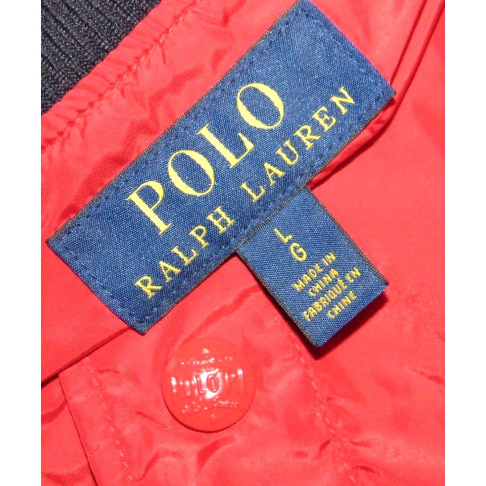 Ralph Lauren Polo RALPH LAUREN Script Red Bomber Nylon Baseball Coaches Jacket Large Mens Jacket Size US L / EU 52-54 / 3 - 4 Thumbnail