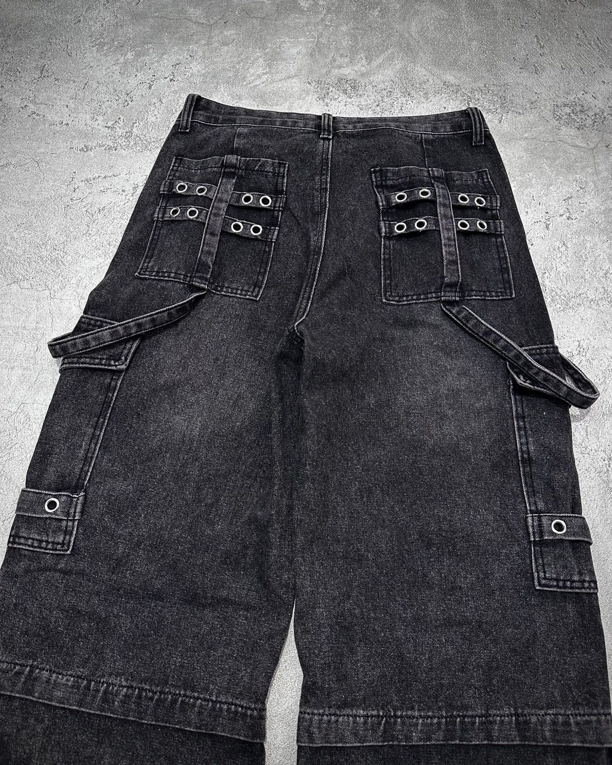 Vintage Y2k Romwe Bondage Wide Leg Denim Pants Jnco Dogtown Fubu Size US 29 - 8 Thumbnail