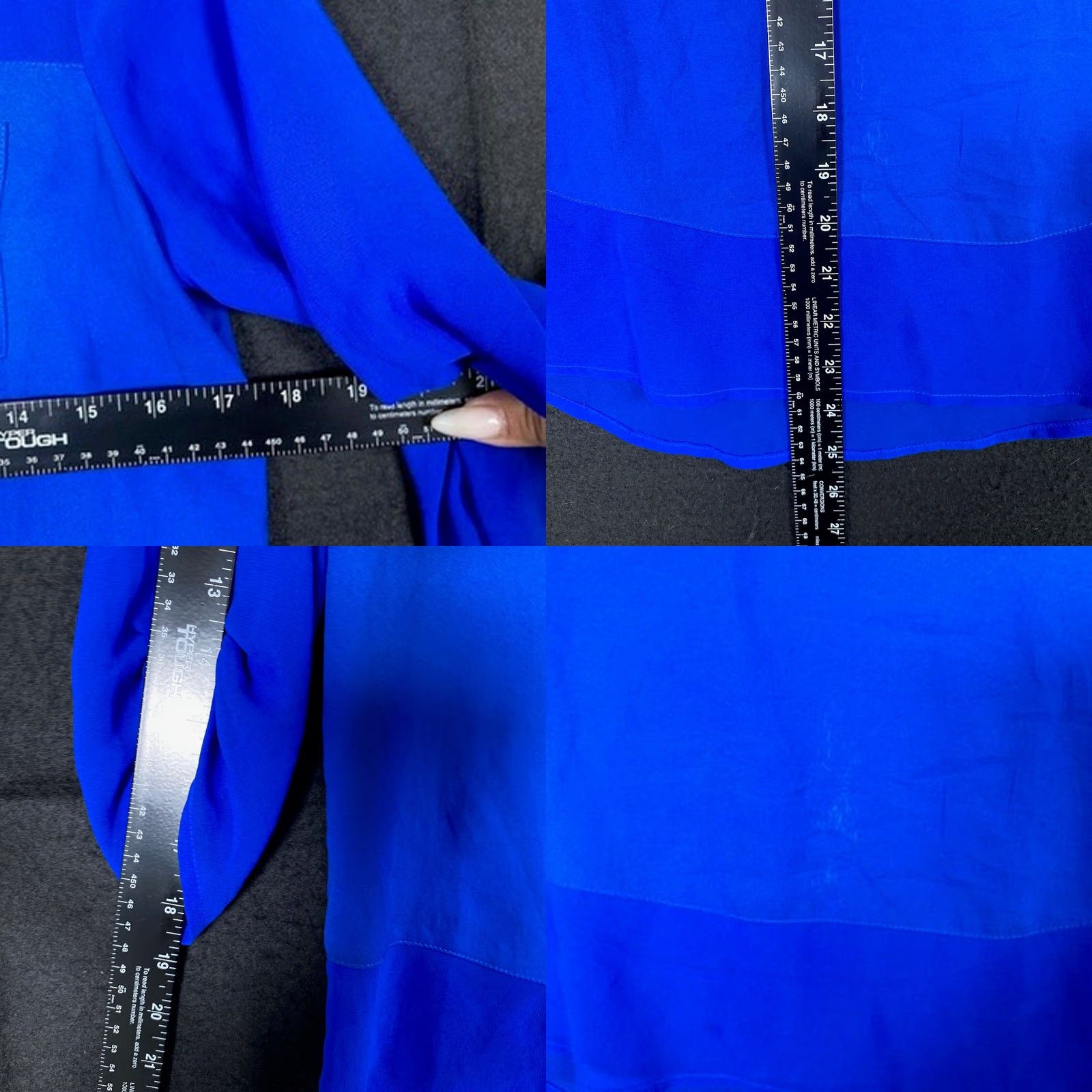 Express Express Blouse Women XS V-Neck Button Roll Tab Sleeve Sheer Blue Comfort Lightweight Casual Workwear Size XS / US 0-2 / IT 36-38 - 8 Thumbnail