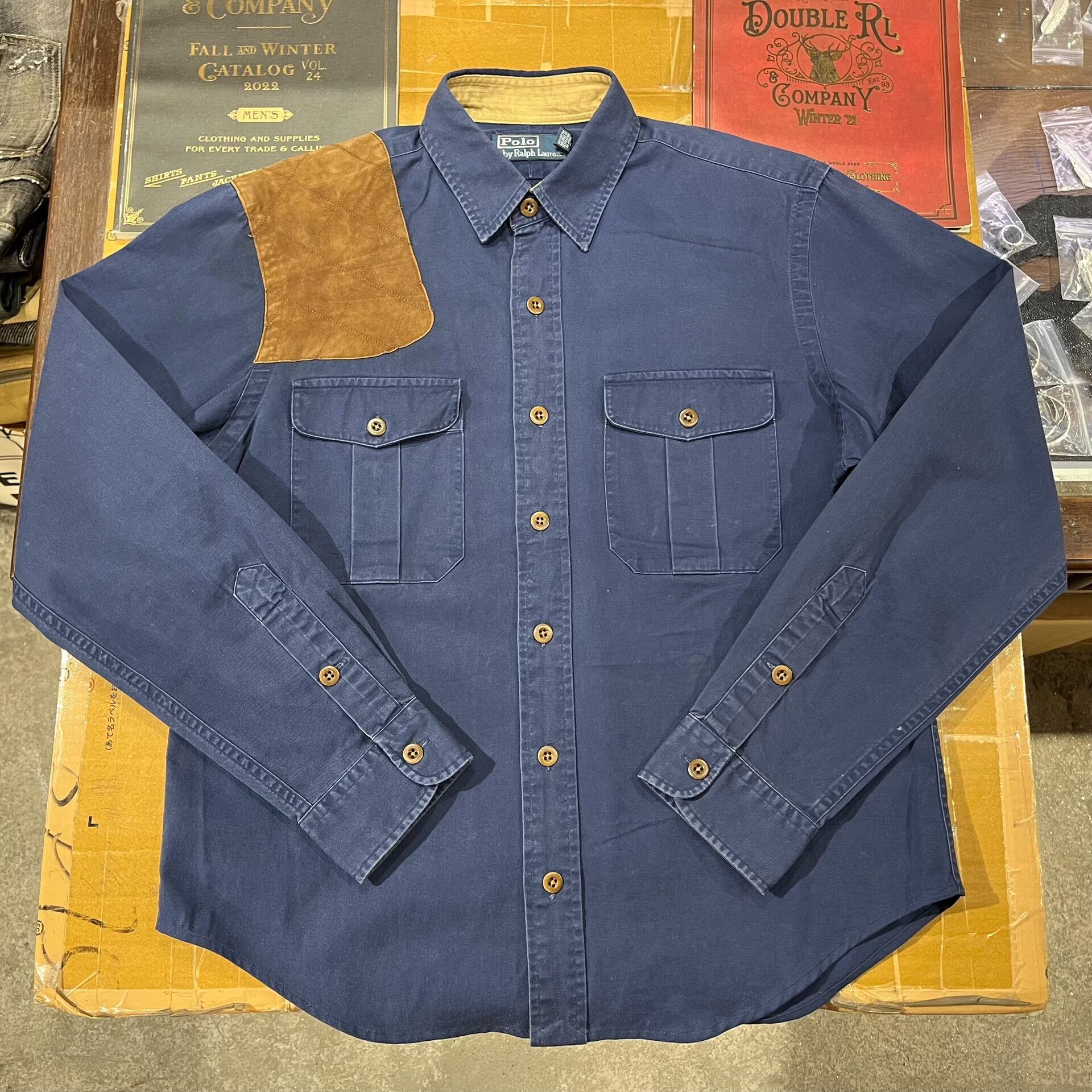 RRL Ralph Lauren Double RL Ralph Lauren Leather Patchwork Shirt Size US M / EU 48-50 / 2 - 1 Thumbnail