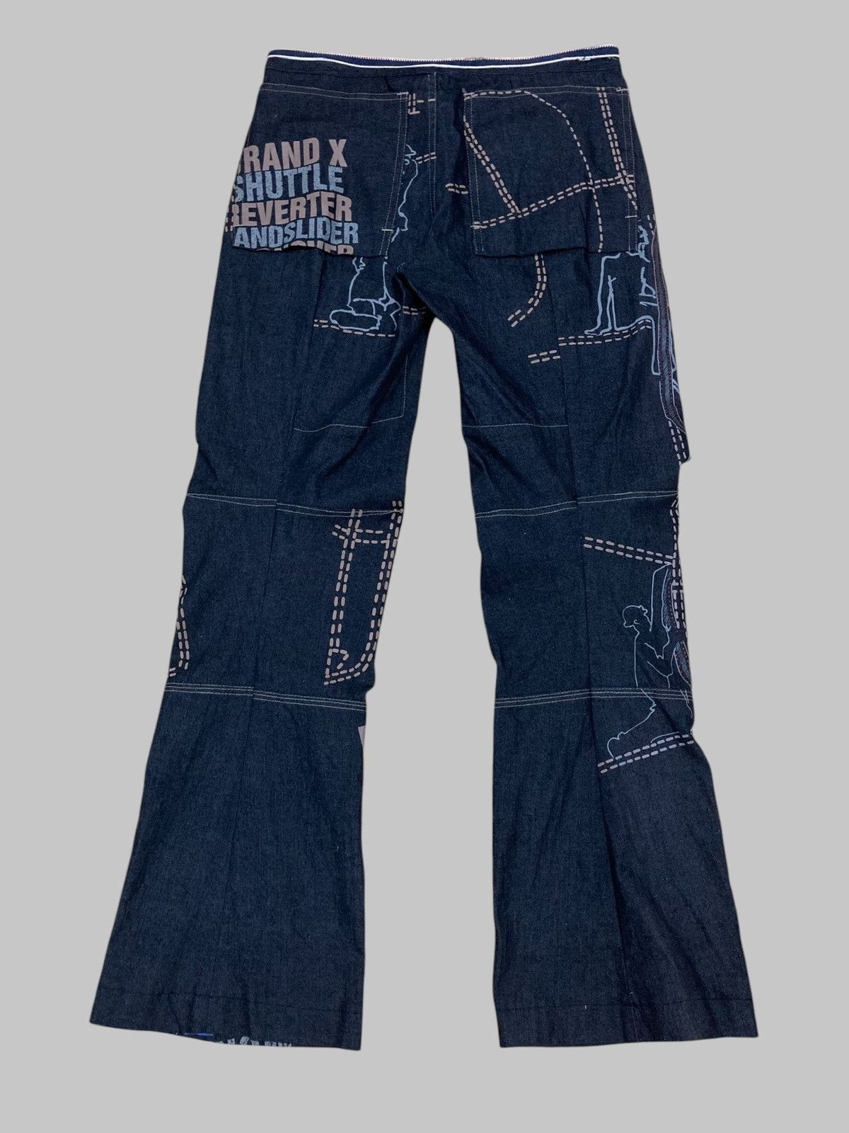 MARITHE FRANCOIS GIRBAUD - Vtg Flared Unique Printed Jeans