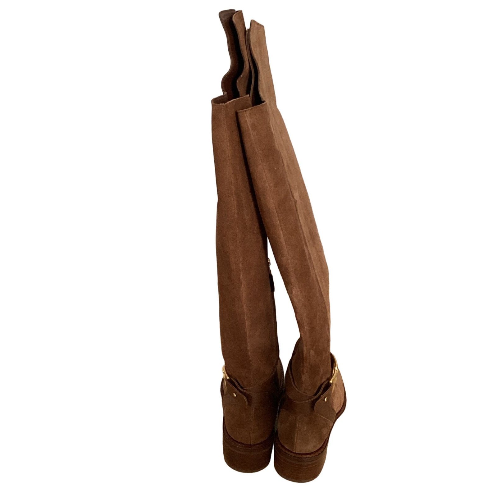 Bally NWT BALLY Eloire Tall Suede Riding Boots Tan Sz 39 Size US 8.5 / IT 38.5 - 6 Thumbnail