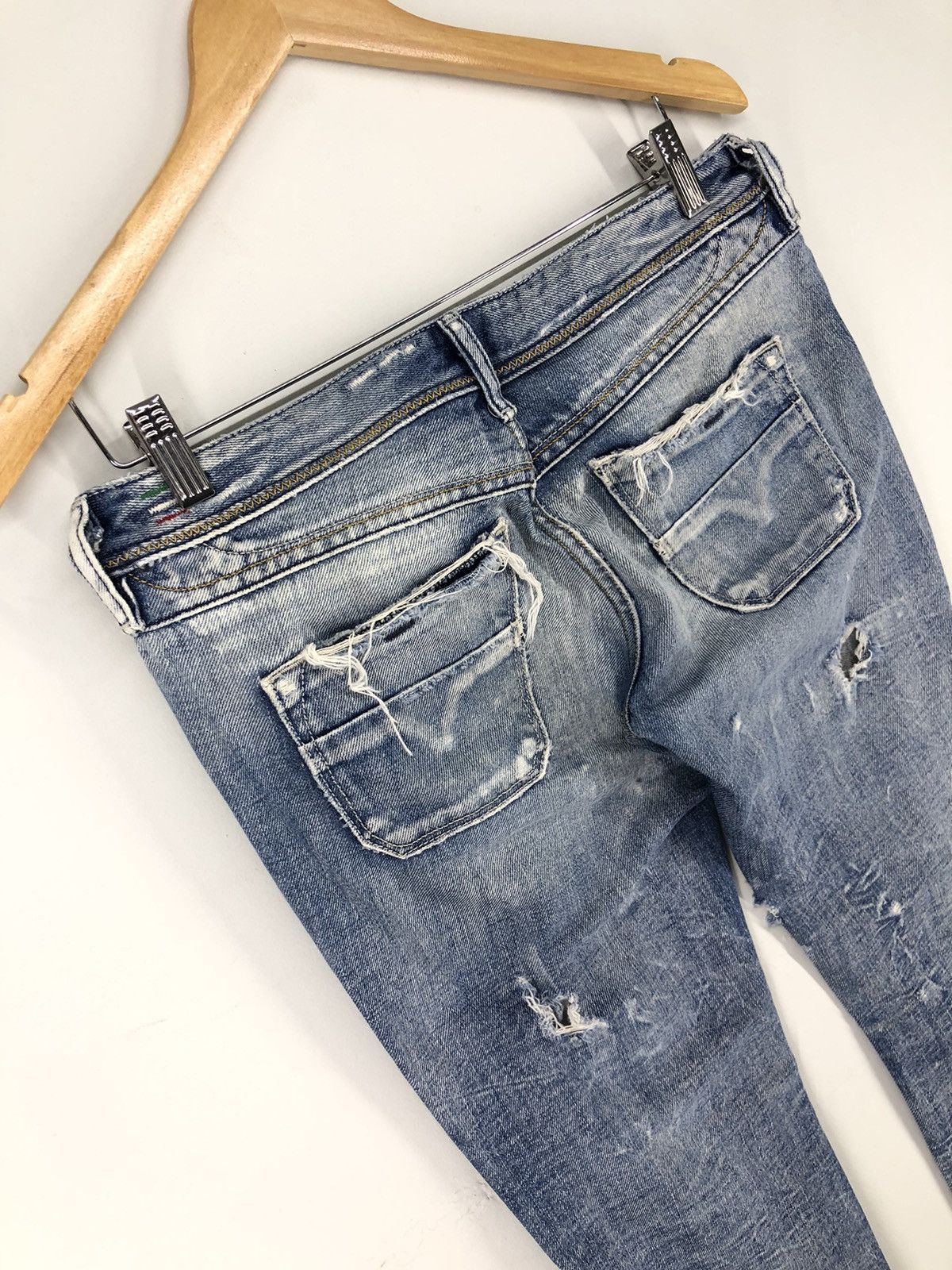 Diesel Vintage Diesel Lowky Distressed Faded Blue Jeans Size 29" - 14 Thumbnail