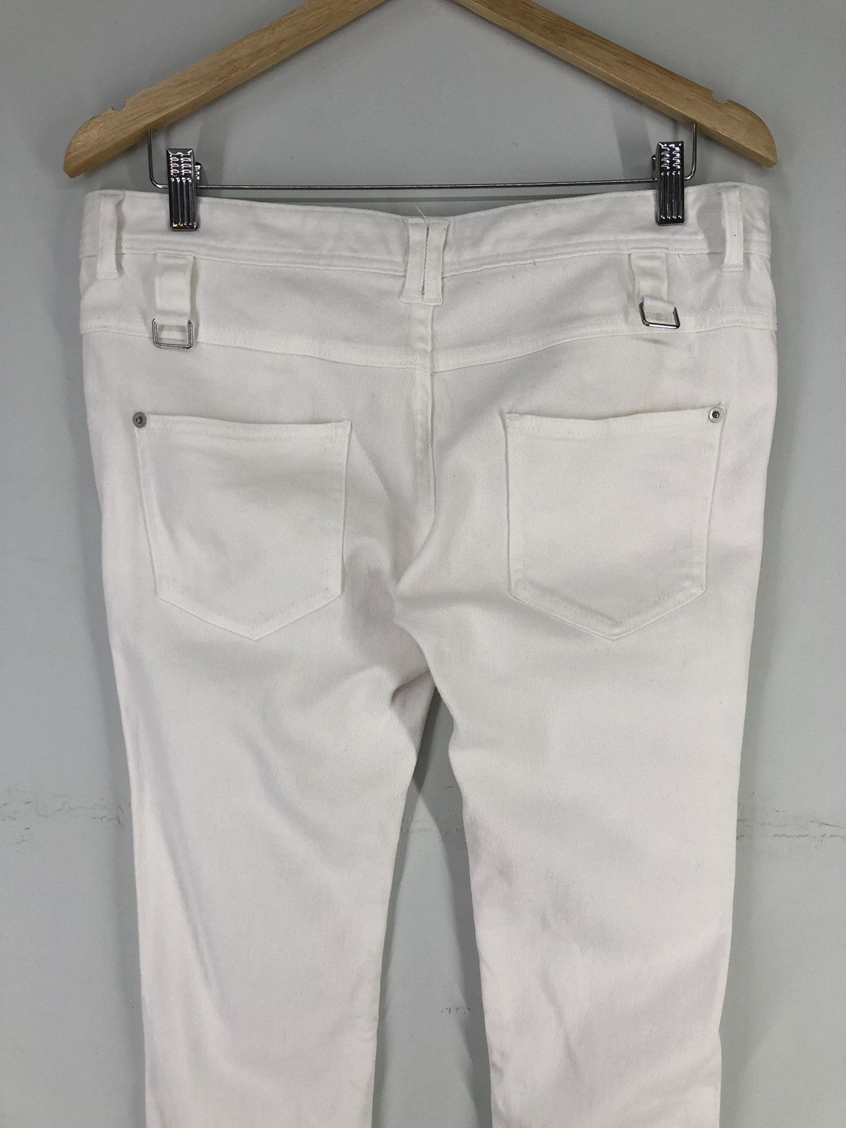 Japanese Brand Japanese Brand Glad News Distressed Flare White Jeans Size US 33 - 13 Thumbnail