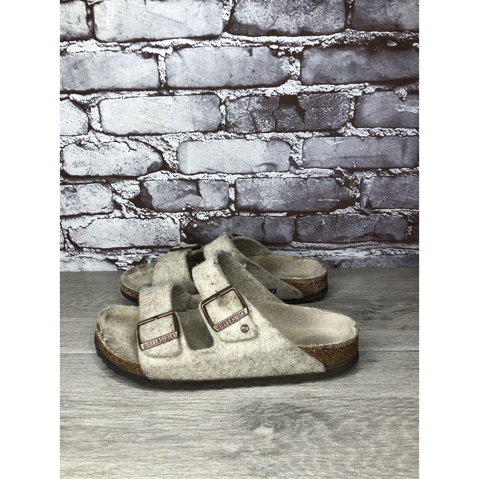 Birkenstock Birkenstock Wool Felt Beige Arizona Comfort Slides Sandals W Size US 7.5 / IT 37.5 - 17 Thumbnail
