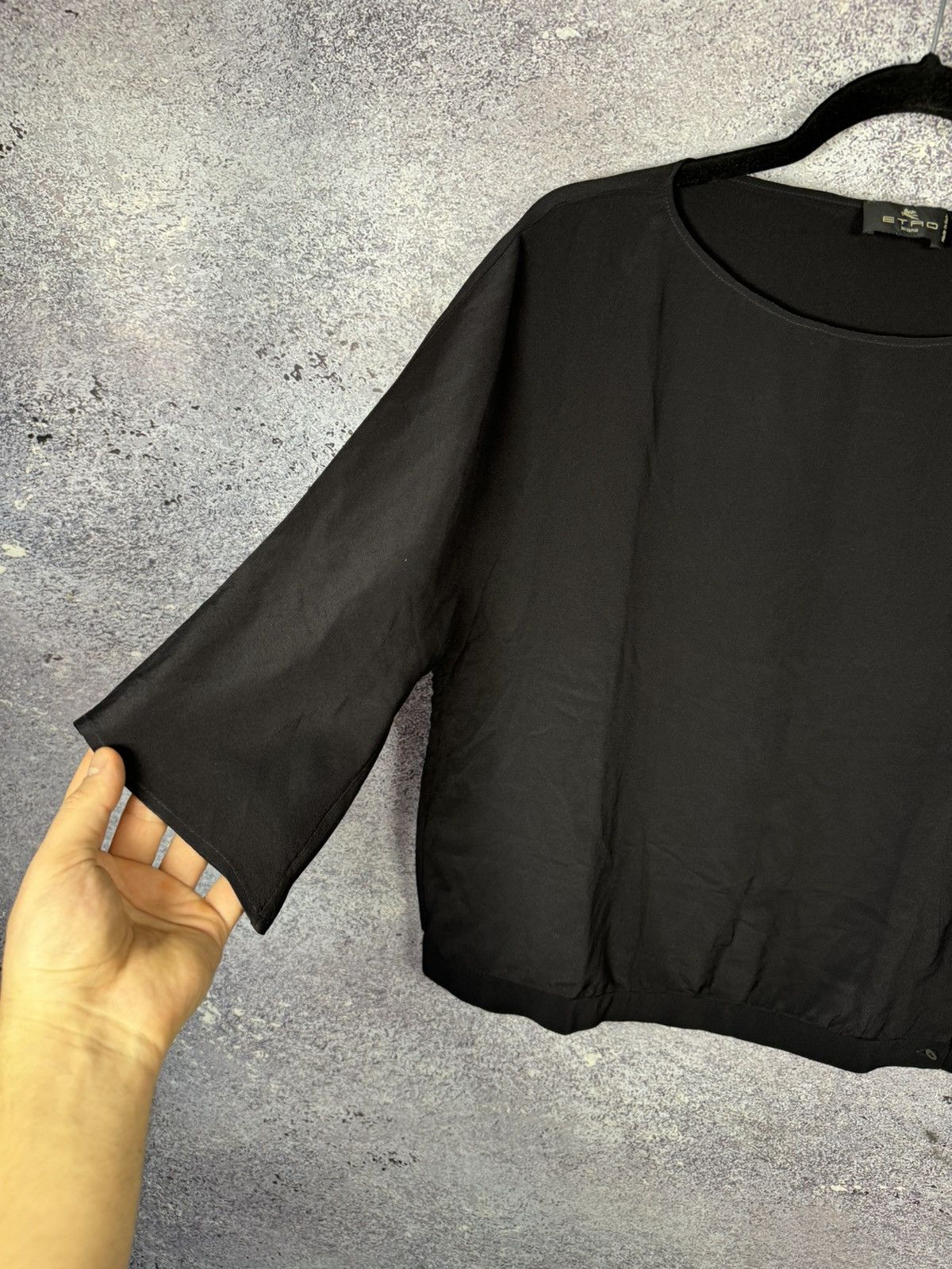 Etro × Vintage Vintage ETRO Silk Oversized Wide Sleeve Top Woman Size M / US 6-8 / IT 42-44 - 6 Thumbnail