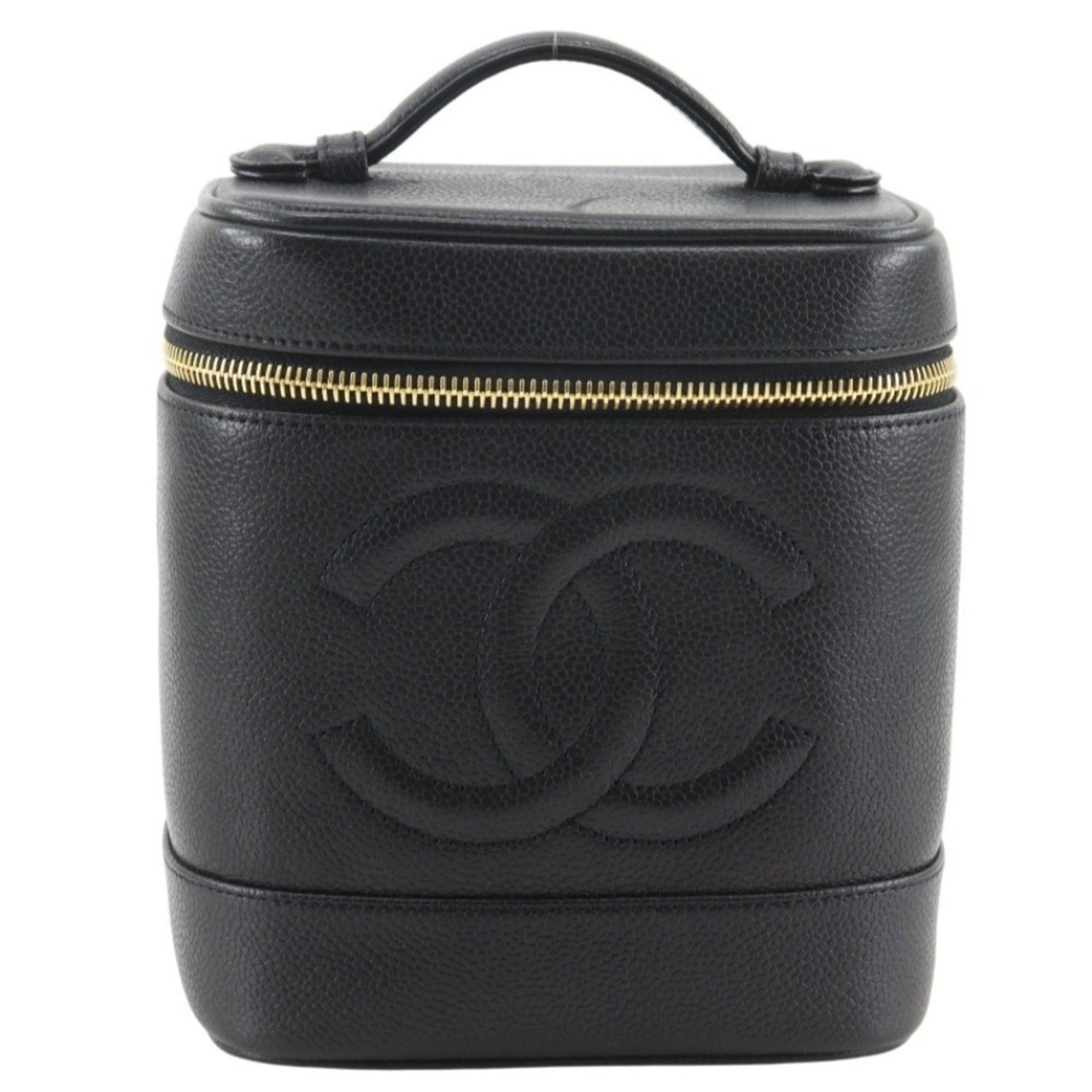 Chanel Chanel Coco Mark Vanity Handbag Pouch A01998 Caviar Leather Black COCO Women's Size ONE SIZE - 1 Thumbnail