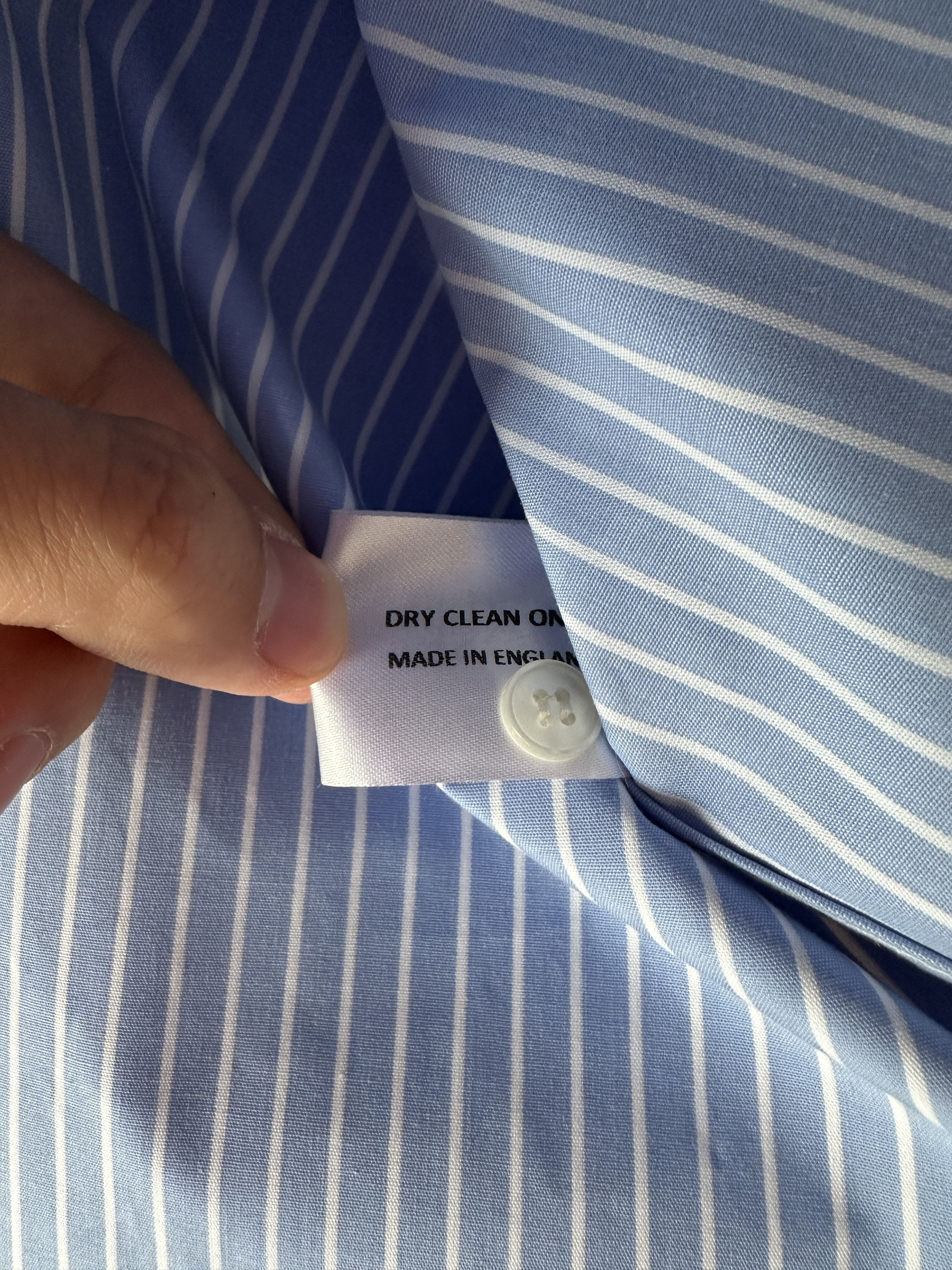 Martine Rose Martine Rose Bonded Oversized Blue Pinstripe Shirt Size US L / EU 52-54 / 3 - 5 Thumbnail