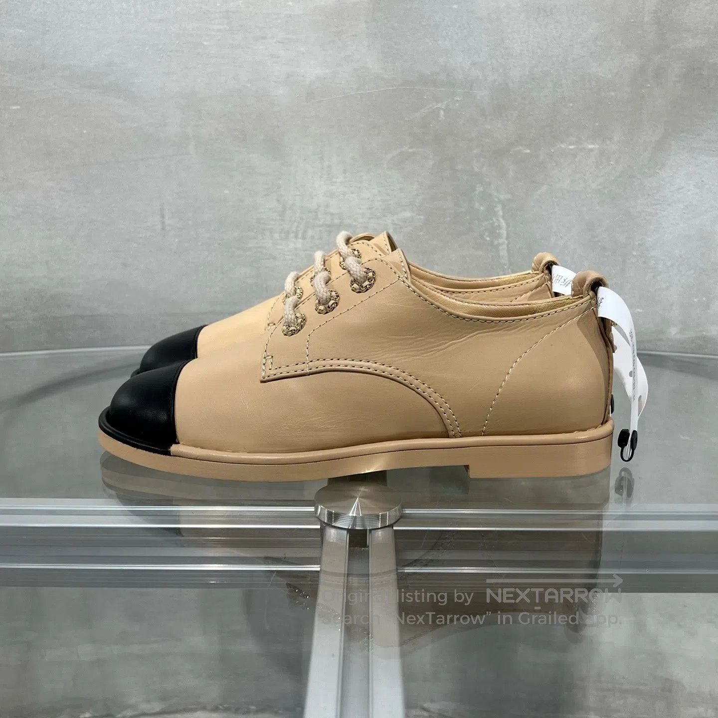 Chanel Chanel Nude-colored leather shoes with black details – Der Size US 5.5 / IT 35.5 - 3 Thumbnail
