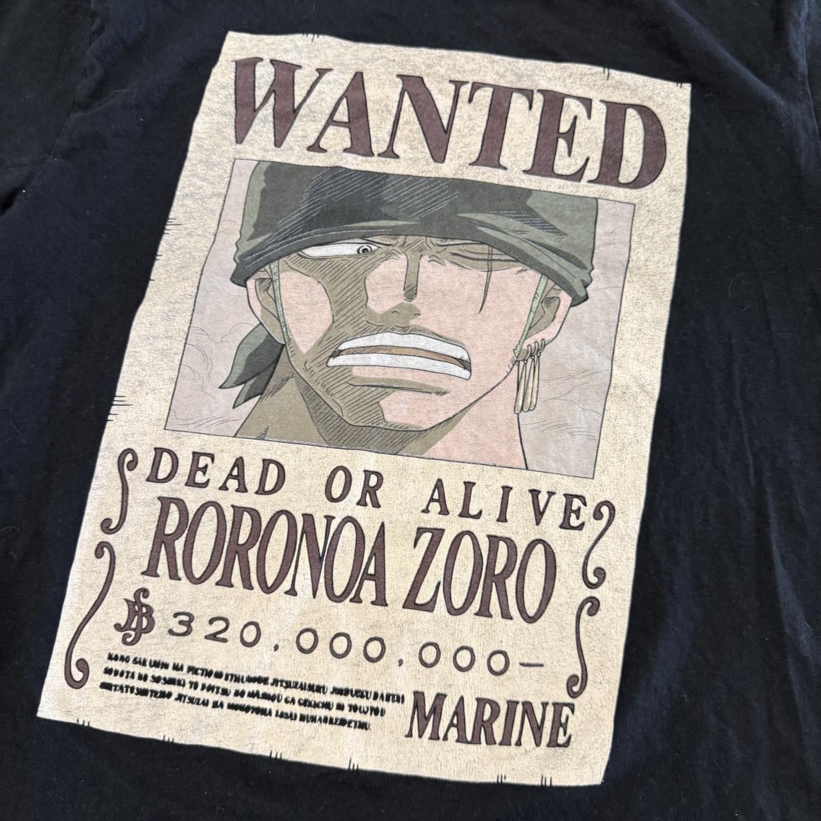 One Piece Rare One Piece Roronoa Zoro WANTED Poster T-Shirt - M Size US M / EU 48-50 / 2 - 2 Thumbnail