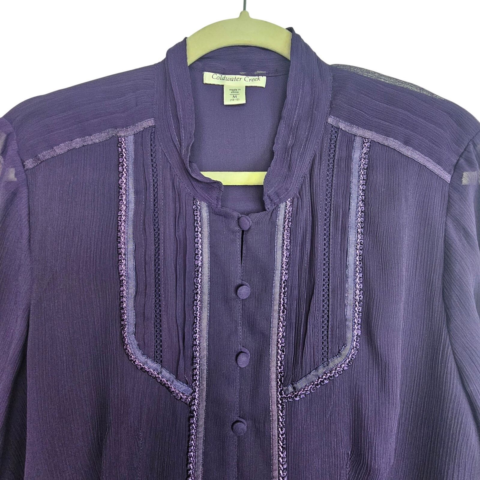 Coldwater Creek Coldwater Creek Womens Whimsigoth Blouse Size M Regency Size M / US 6-8 / IT 42-44 - 2 Thumbnail