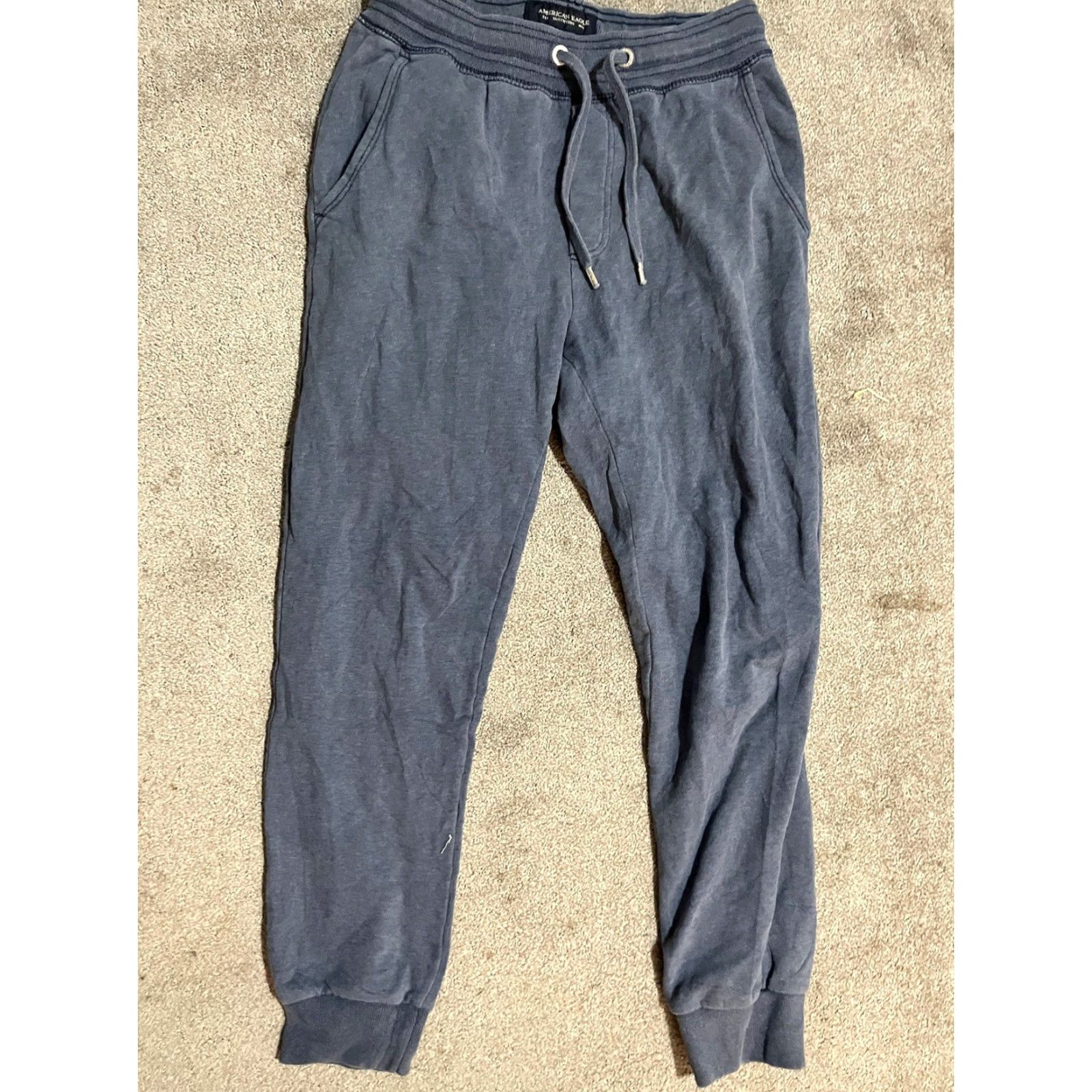 Vintage VINTAGE American Eagle Jogger Pants Men XS Blue Cotton Blend Activewear Casual Travel Size US 27 - 2 Thumbnail