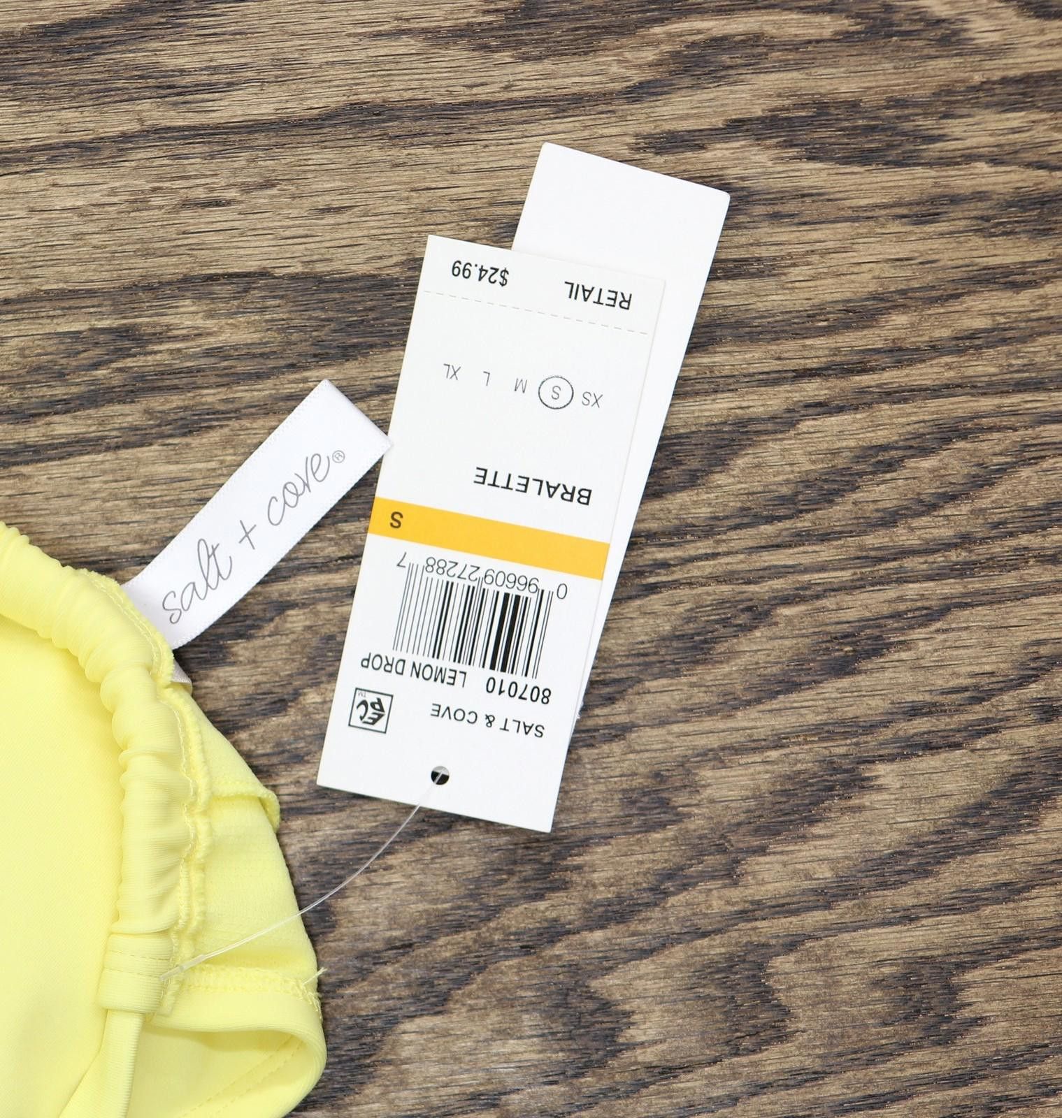 Other Salt + Cove Sweetheart Bikini Top Swim Lemon Drop Yellow S Size ONE SIZE - 4 Thumbnail
