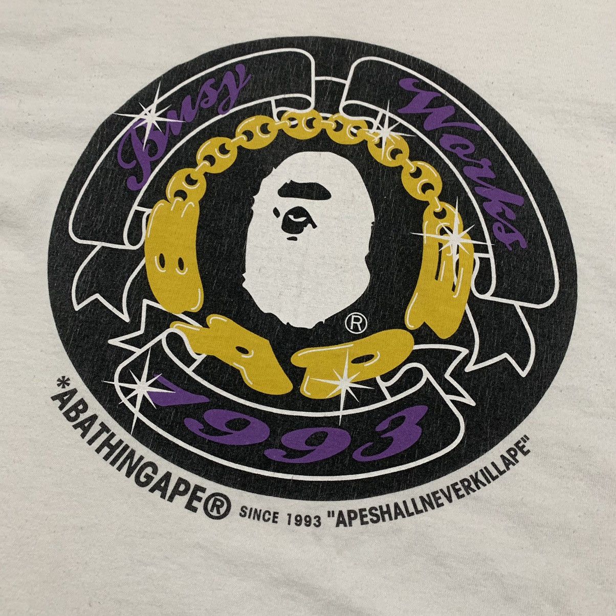 Bape Bape Medium Busy Works Graphic White Tee A Bathing Ape 2009 Size US M / EU 48-50 / 2 - 3 Thumbnail