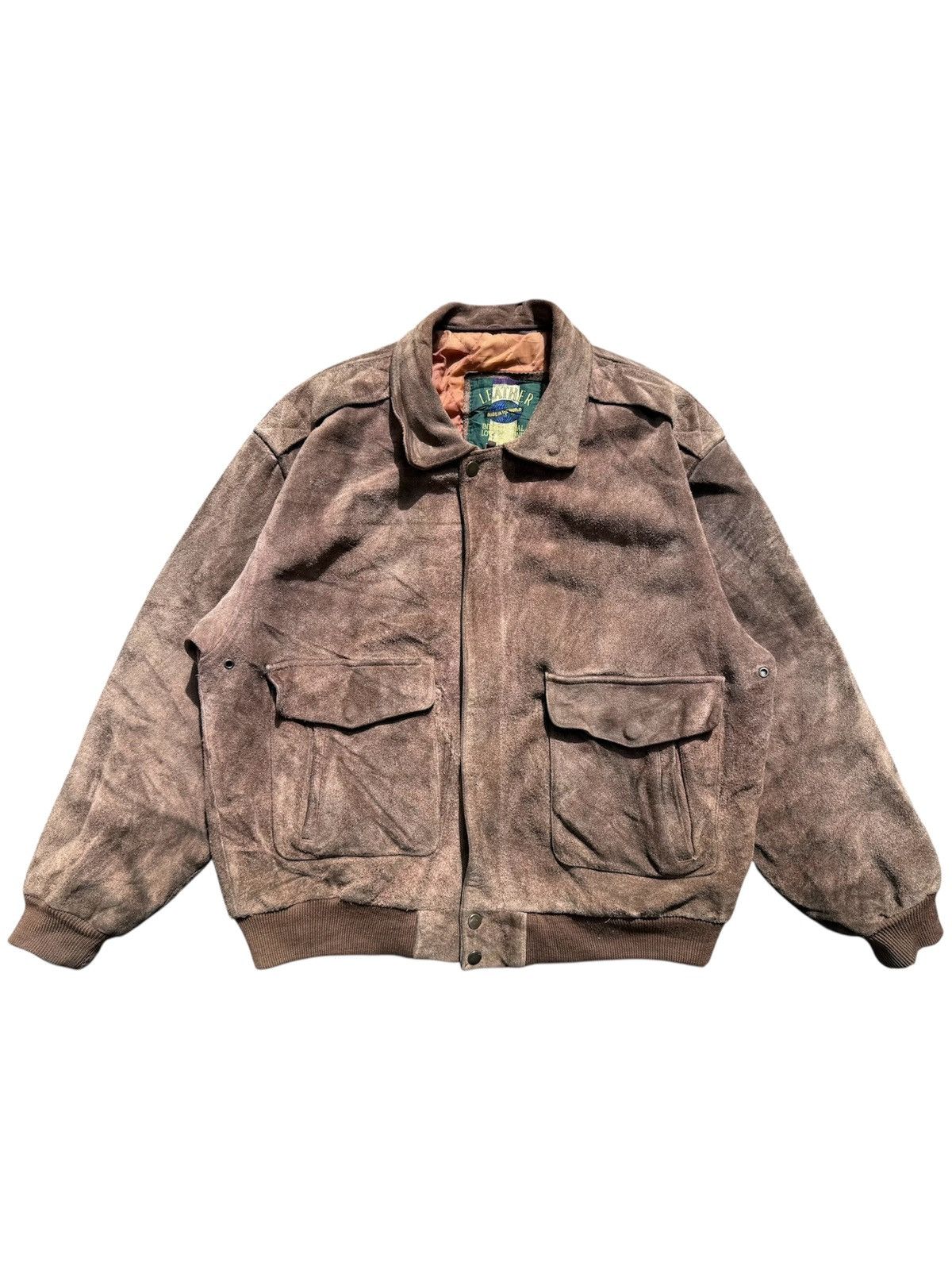 Japanese Brand Vintage 90s Leather Suede Jacket Schott Style Size US L / EU 52-54 / 3 - 1 Thumbnail