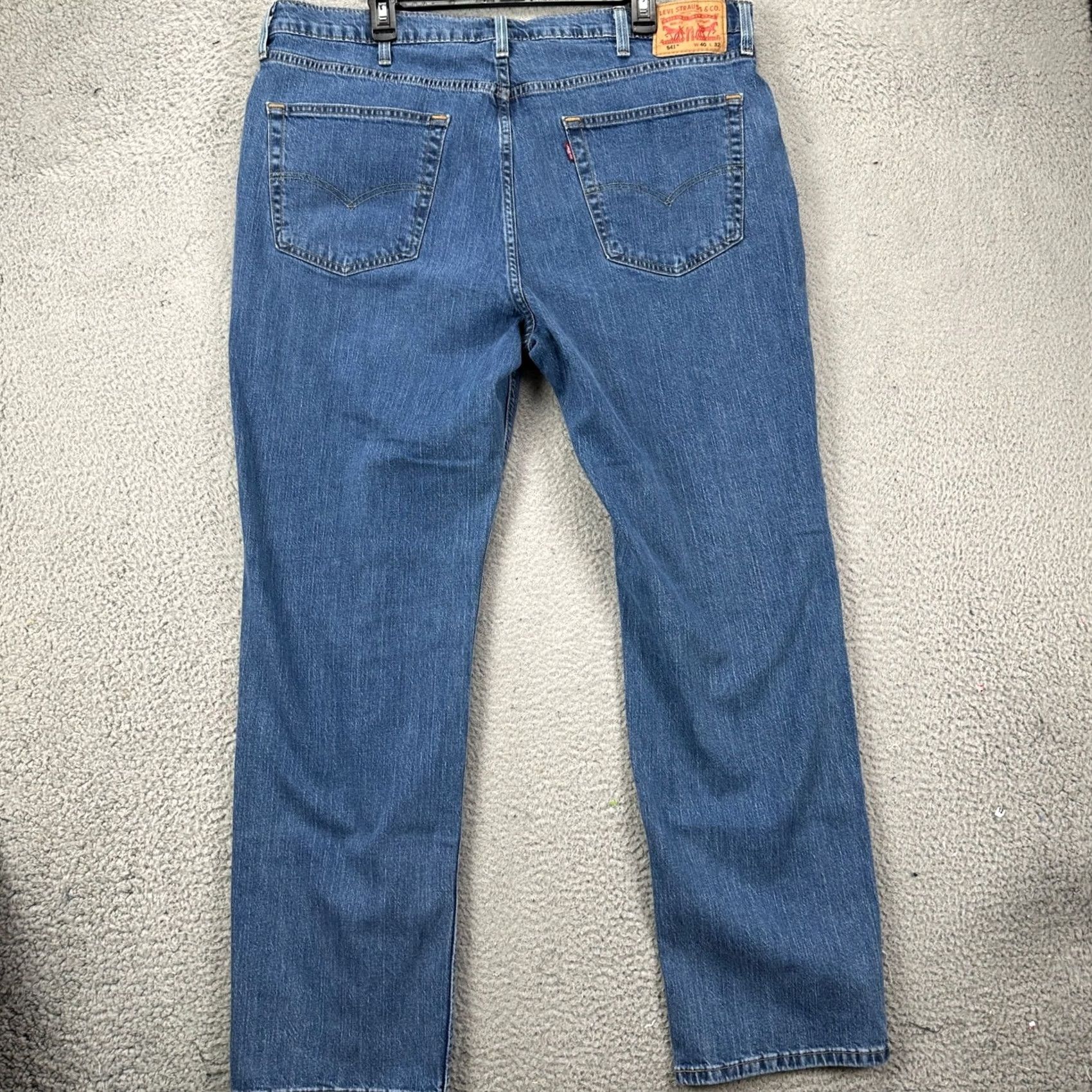 Levi's Levis 541 Jeans Athletic Fit Mens 40X32 Blue Tapered Leg Stretch Red Tab Denim Size US 40 / EU 56 - 2 Thumbnail