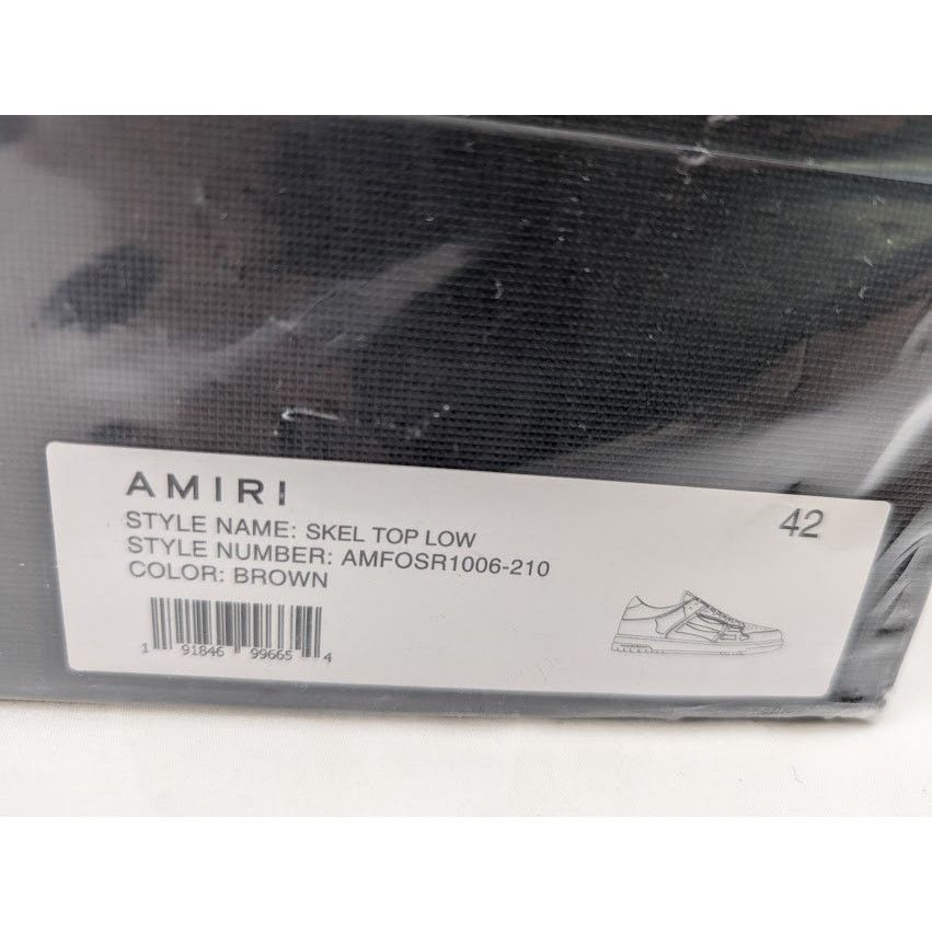 Amiri o1rshd1 Skelton Low-Top Sneakers in Brown Size US 9 / EU 42 - 24 Thumbnail