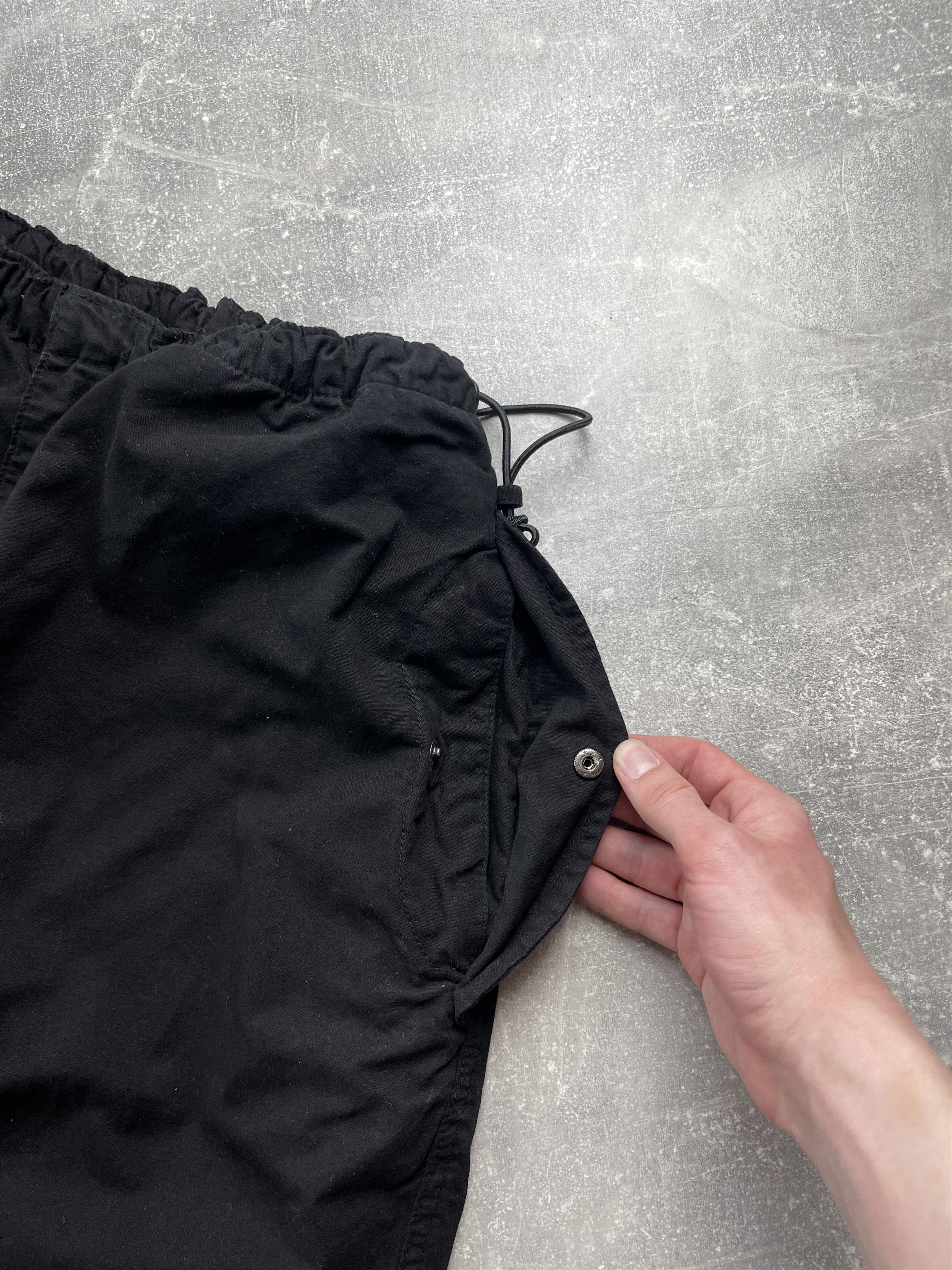 Japanese Brand Black cotton gorpcore wide parachute pants drawstring Size US 32 / EU 48 - 8 Thumbnail
