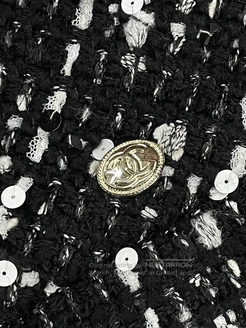 Chanel Chanel Equestrian series black and white tweed sequin skir Size 25" / US 0 / IT 36 - 3 Thumbnail