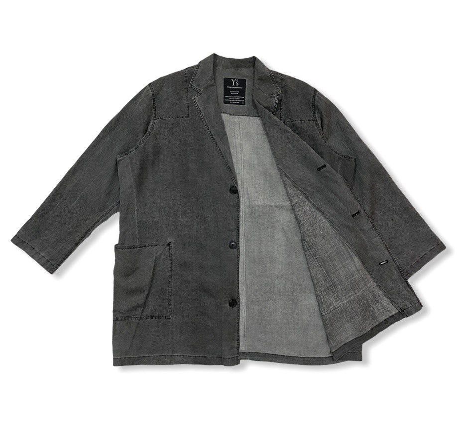 Yohji Yamamoto Y’s Silk Linen Charcoal Grey Coat