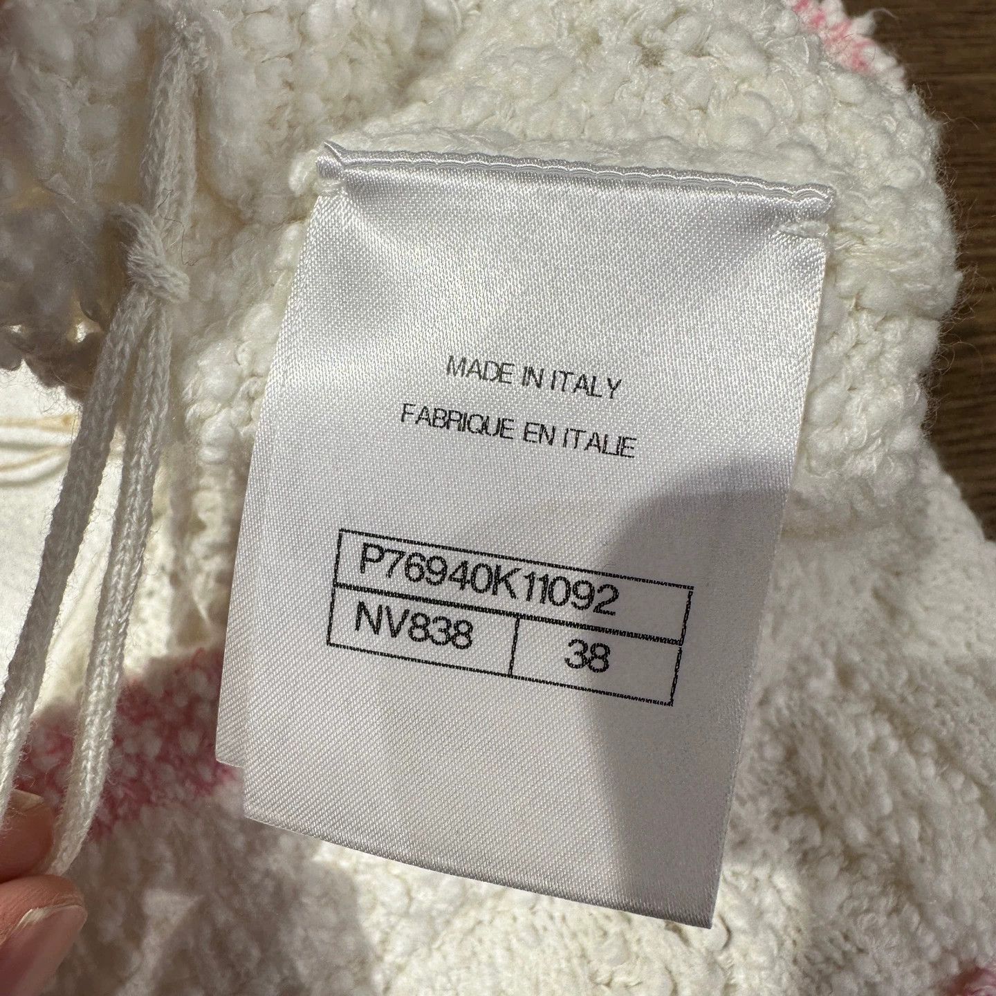 Chanel Chanel may701 pink white logo button knit skirt 38 cotton Size 27" / US 4 / IT 40 - 4 Thumbnail