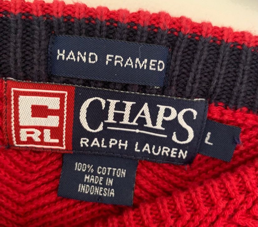 Chaps Ralph Lauren × Designer × Vintage Vintage Ralph Lauren Chaps Cable Knit Size US L / EU 52-54 / 3 - 9 Thumbnail