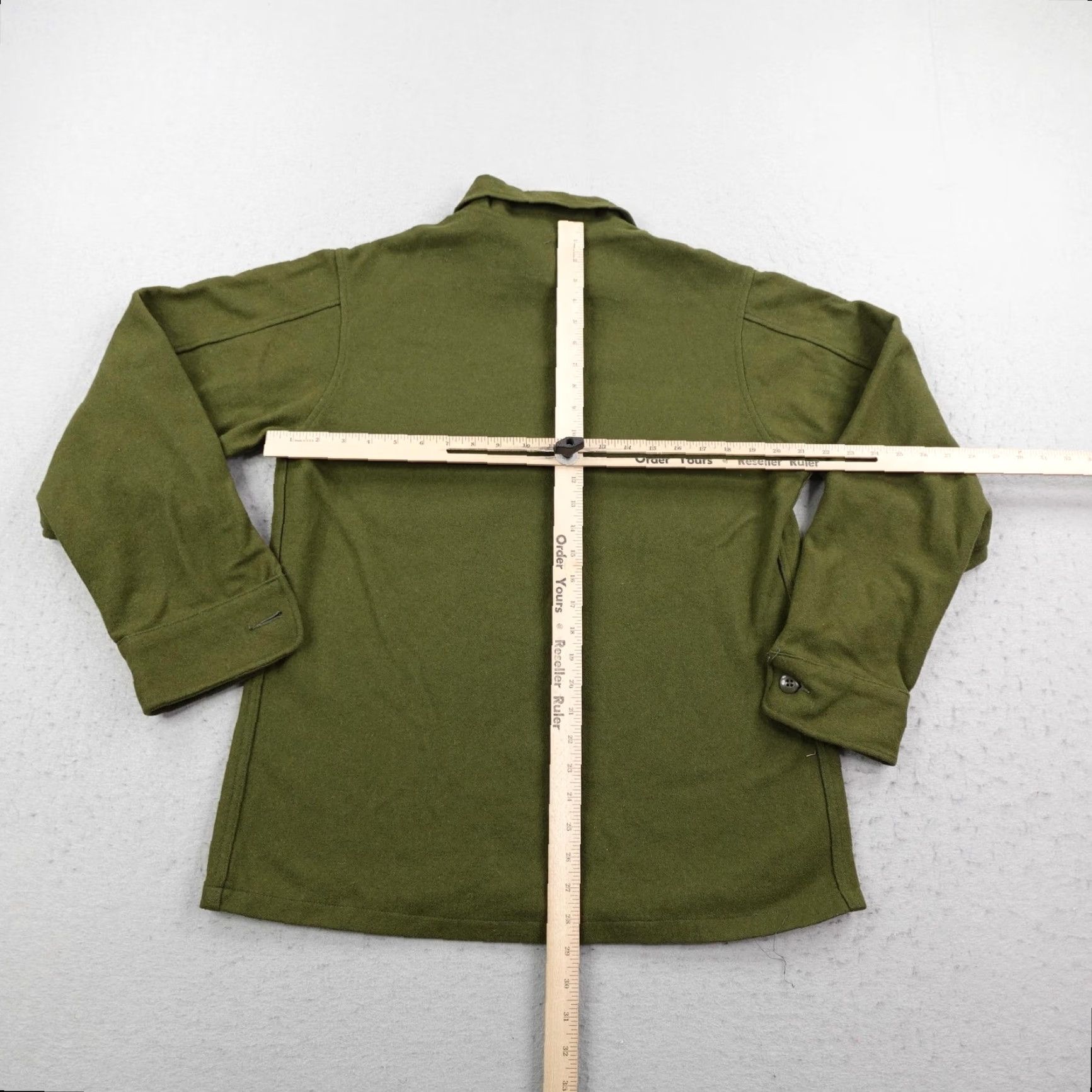 Olive VINTAGE US Army Shirt Mens Medium Cold Weather Field Wool Olive Green 70s 108 60s? Size US M / EU 48-50 / 2 - 5 Thumbnail