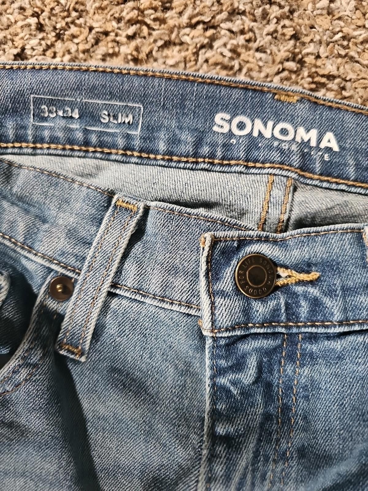 Sonoma Sonoma 33x33(tag 33x34) Slim Fit Straight Jeans Size US 33 - 2 Thumbnail