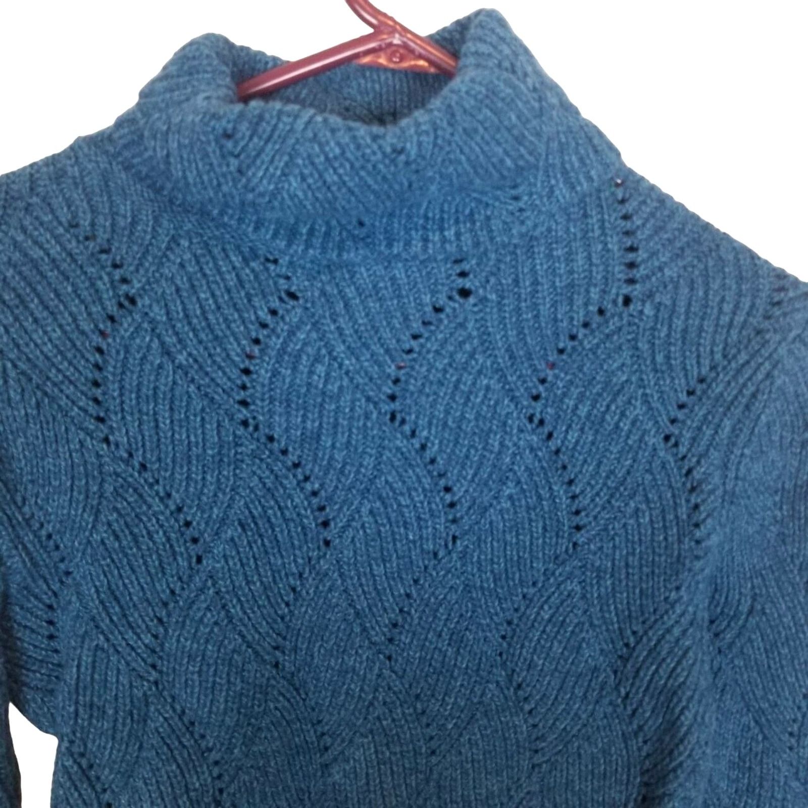 Sundry Sundance Womens Pointelle Knit Silk Cotton Turtleneck PXS Size XS / US 0-2 / IT 36-38 - 2 Thumbnail