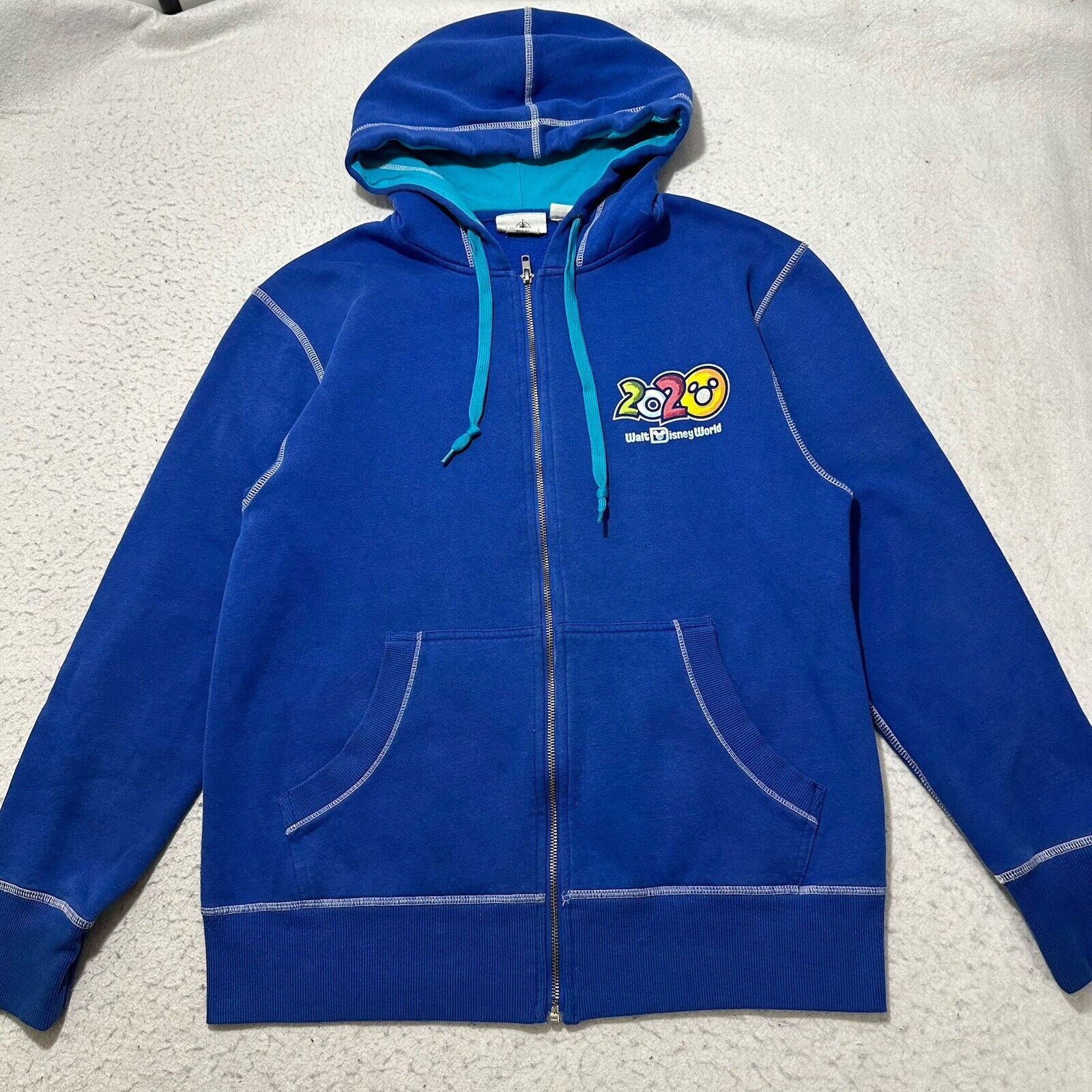 Disney Disney Medium Blue 2020 Full Zip Hoodie Sweatshirt Size US M / EU 48-50 / 2 - 2 Thumbnail