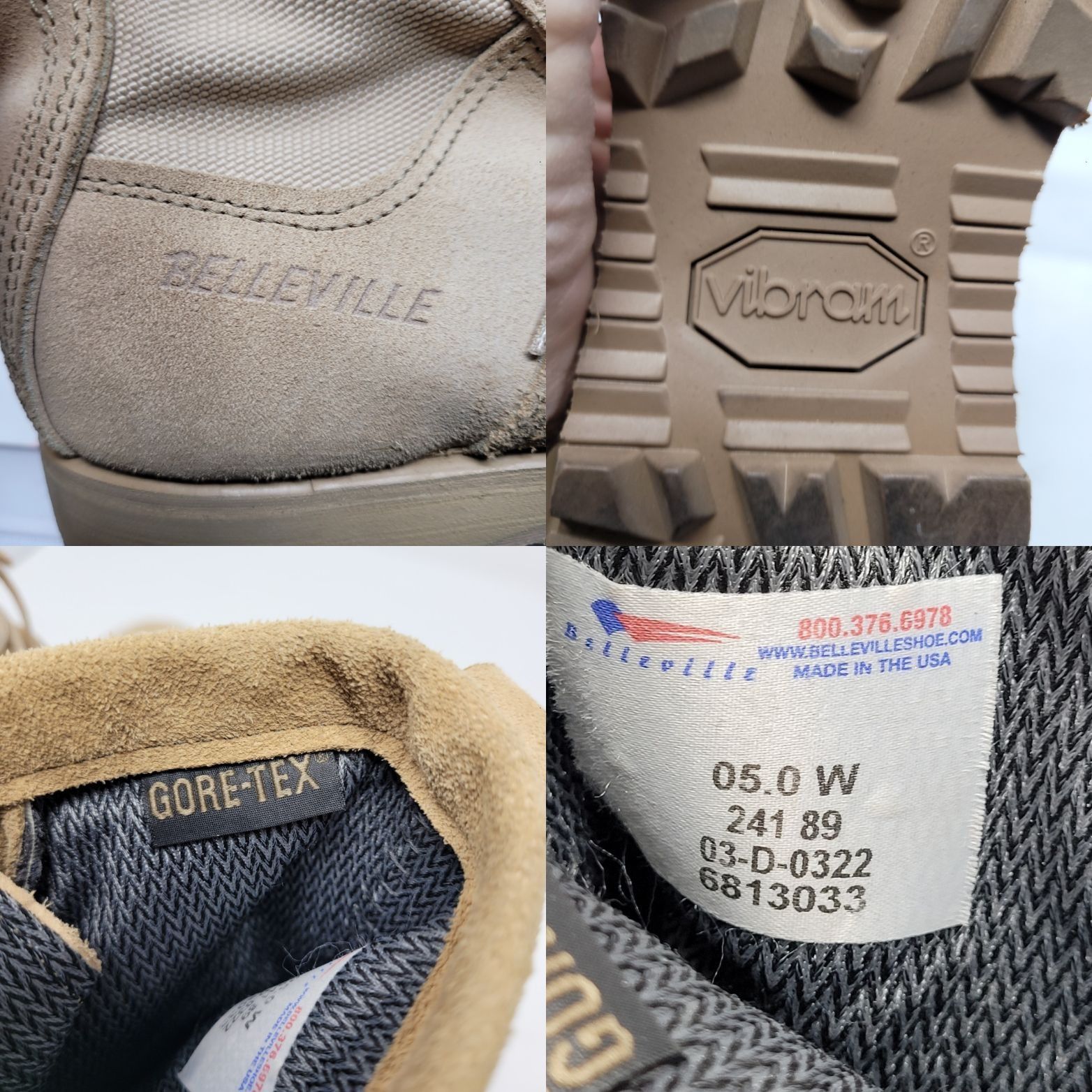 Belleville Belleville Vibram Womens Gore-Tex Tan Flight Combat Boots Sz Size US 8 / IT 38 - 3 Thumbnail