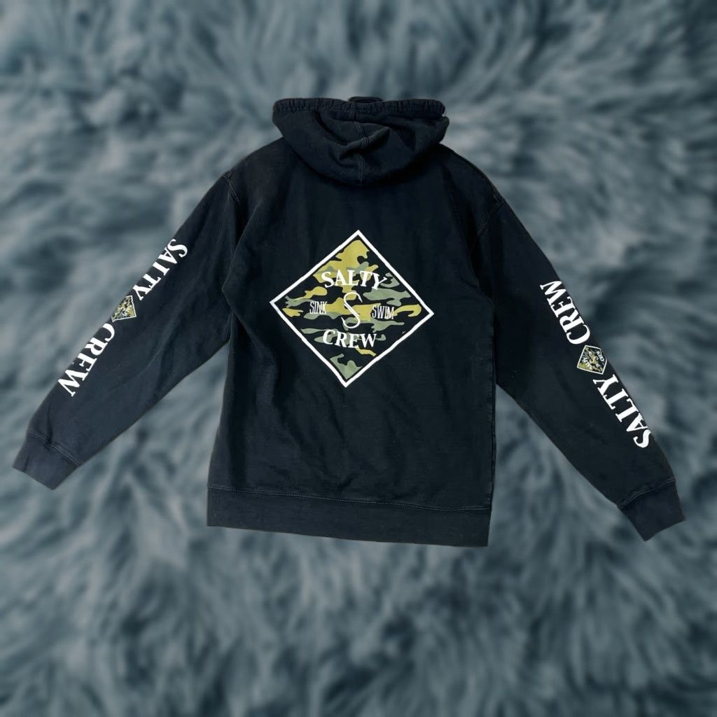 Vintage Salty Crew Sweater Hoodie Pullover Logo Black M Mens Cotton 2-Side Logo 2-Side Logo Hoodie Pullover? Size US M / EU 48-50 / 2 - 1 Thumbnail