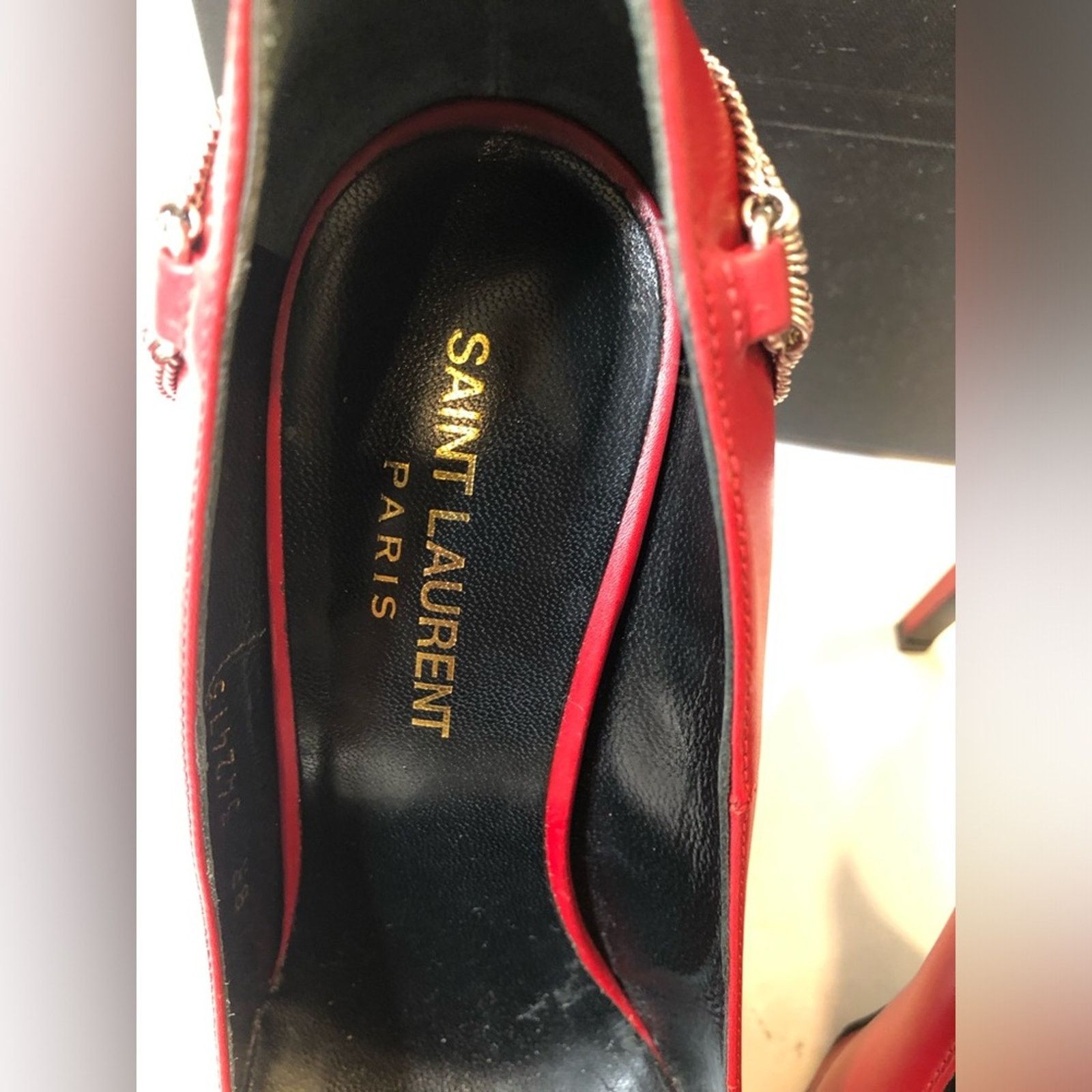 Yves Saint Laurent Yves Saint Laurent Women’s Janis Heel--Red—Size 38.5 Size US 8 / IT 38 - 15 Thumbnail