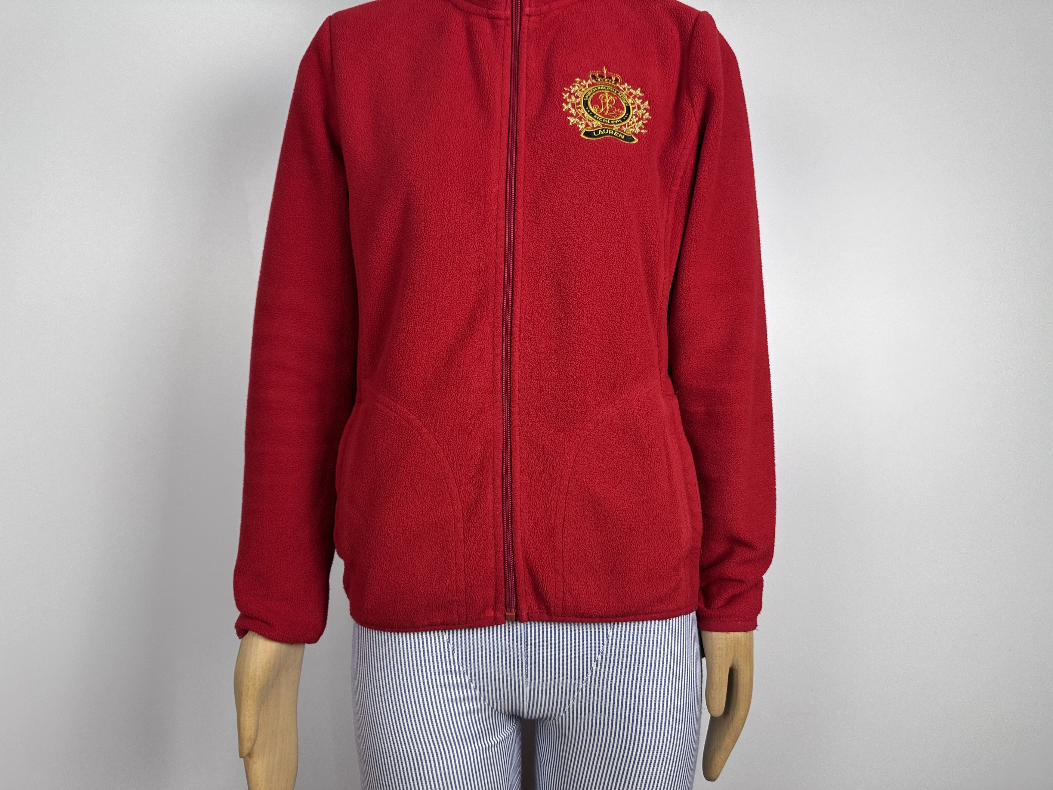 Lauren Ralph Lauren × Ralph Lauren Lauren Ralph Lauren Jacket Red Fleece Full Zip Embroidered Size S / US 4 / IT 40 - 4 Thumbnail