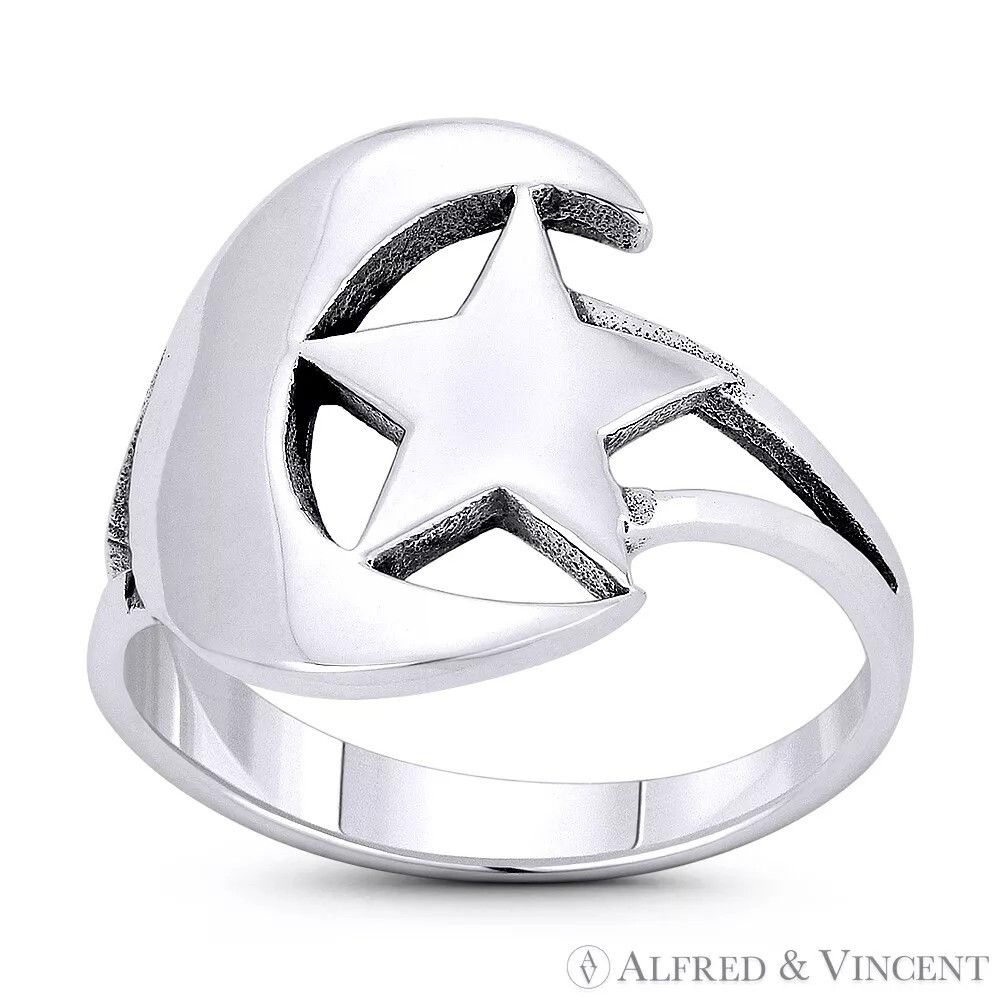 Other Crescent Moon & Star Turkish & Islam Charm Ring Size ONE SIZE - 1 Preview