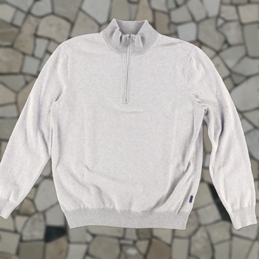 Vineyard Vines Vineyard Vines Boathouse Striped Mock Long Sleeve Sweater Gray Men's M Size US M / EU 48-50 / 2 - 1 Thumbnail