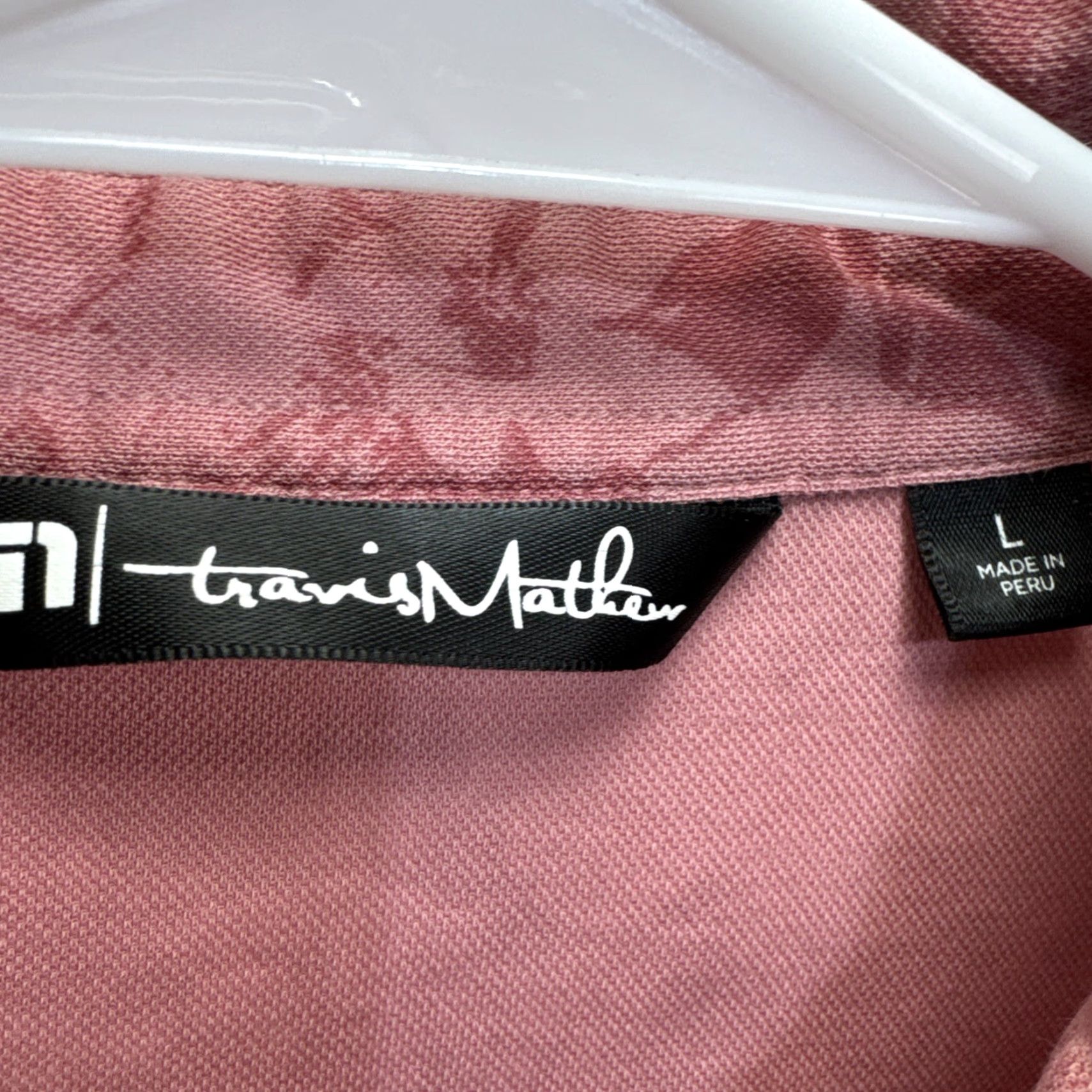 TravisMathew Travis Mathew Polo Mens Large Pink Floral Performance Golf Shirt Lightweight Shirt Mens Regular Pink Floral Golf Polo Size US L / EU 52-54 / 3 - 2 Thumbnail