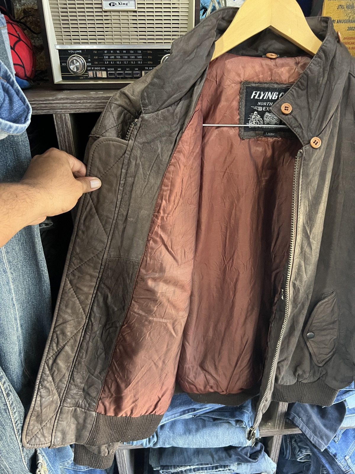 Other 🔥Flying Club Zipper Leather Jacket Size US L / EU 52-54 / 3 - 11 Thumbnail