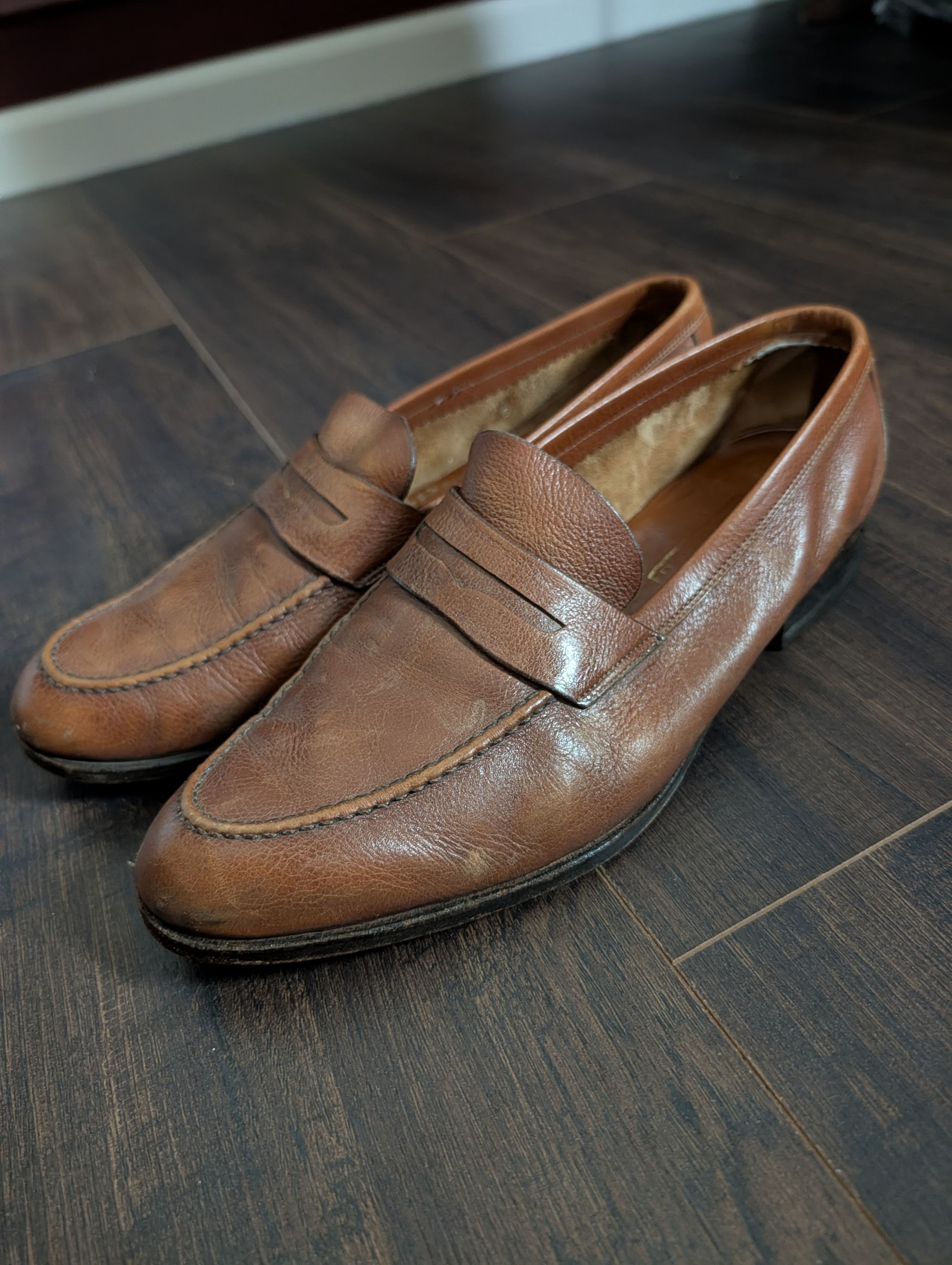 Vintage ALEXANDER MAGNUM G vtg brown pebbles penny loafers Size US 10 / EU 43 - 1 Thumbnail
